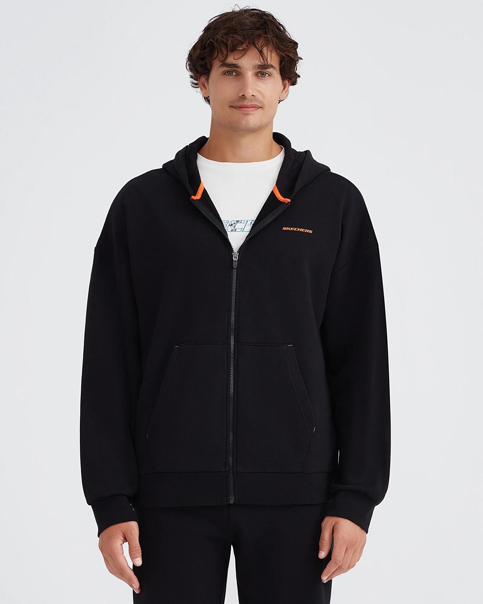 M Essential Full Zip Hoodie Sweatshirt - SİYAH