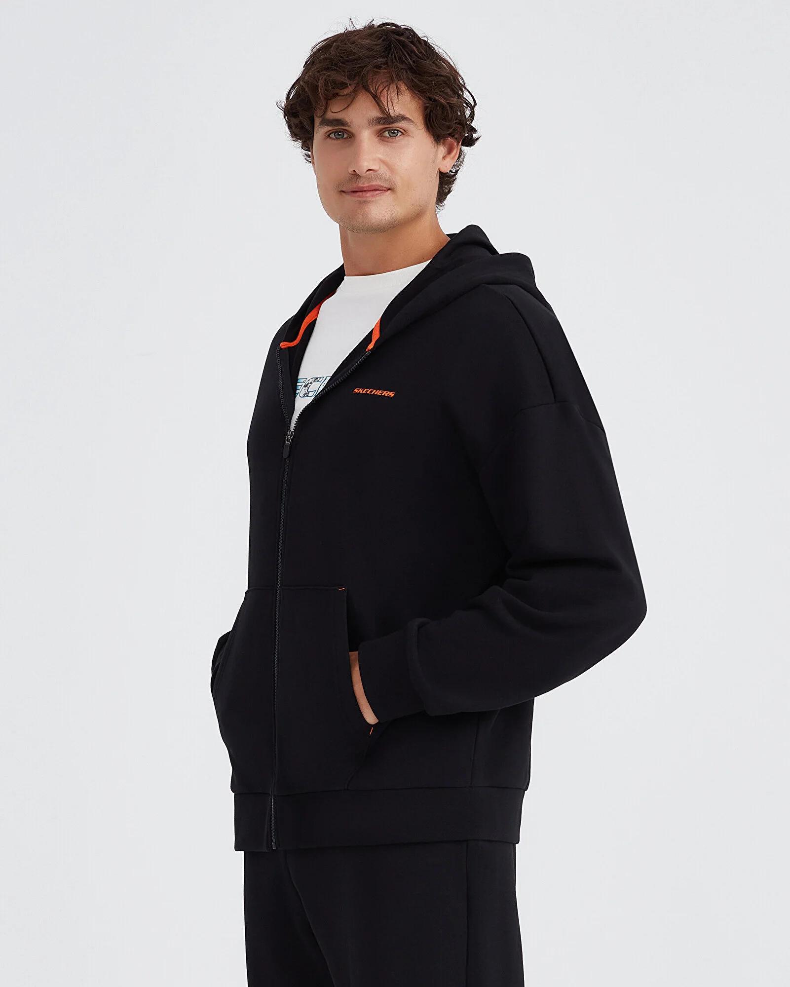 M Essential Full Zip Hoodie Sweatshirt - SİYAH