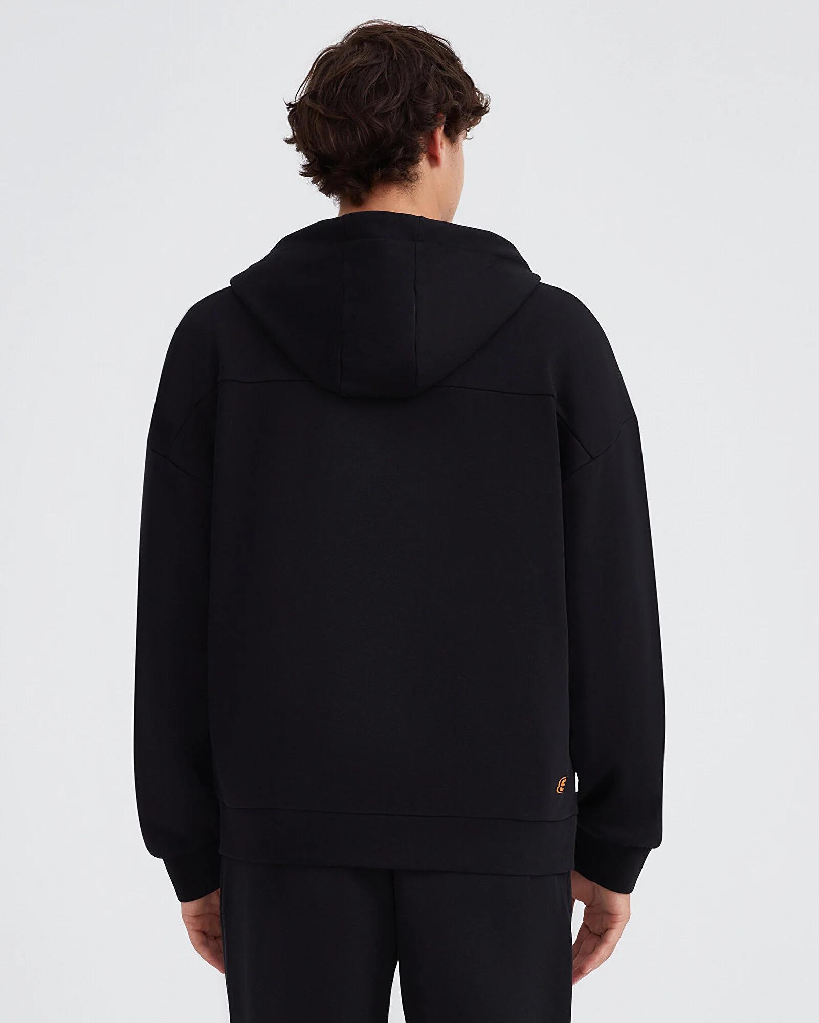M Essential Full Zip Hoodie Sweatshirt - SİYAH