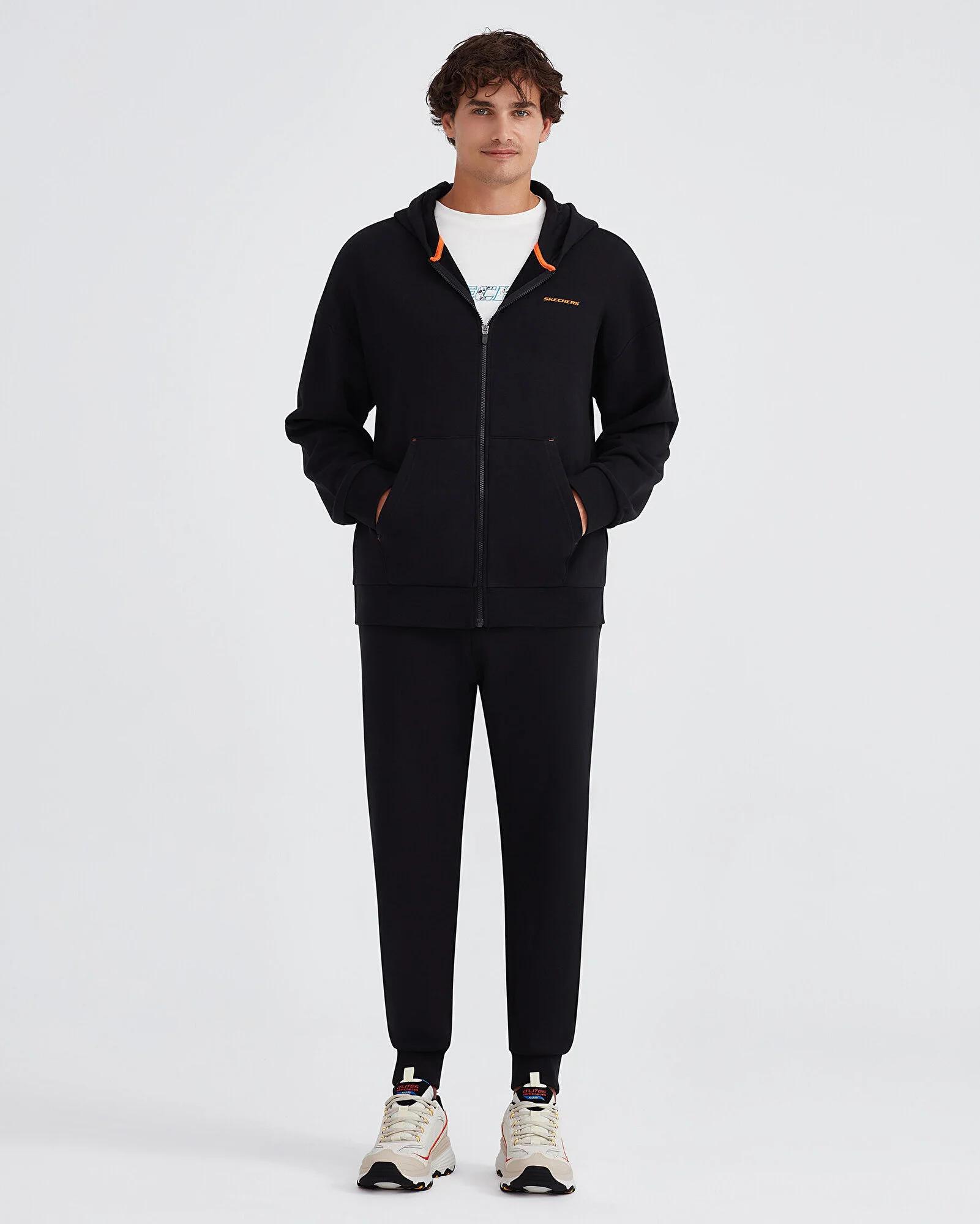 M Essential Full Zip Hoodie Sweatshirt - SİYAH