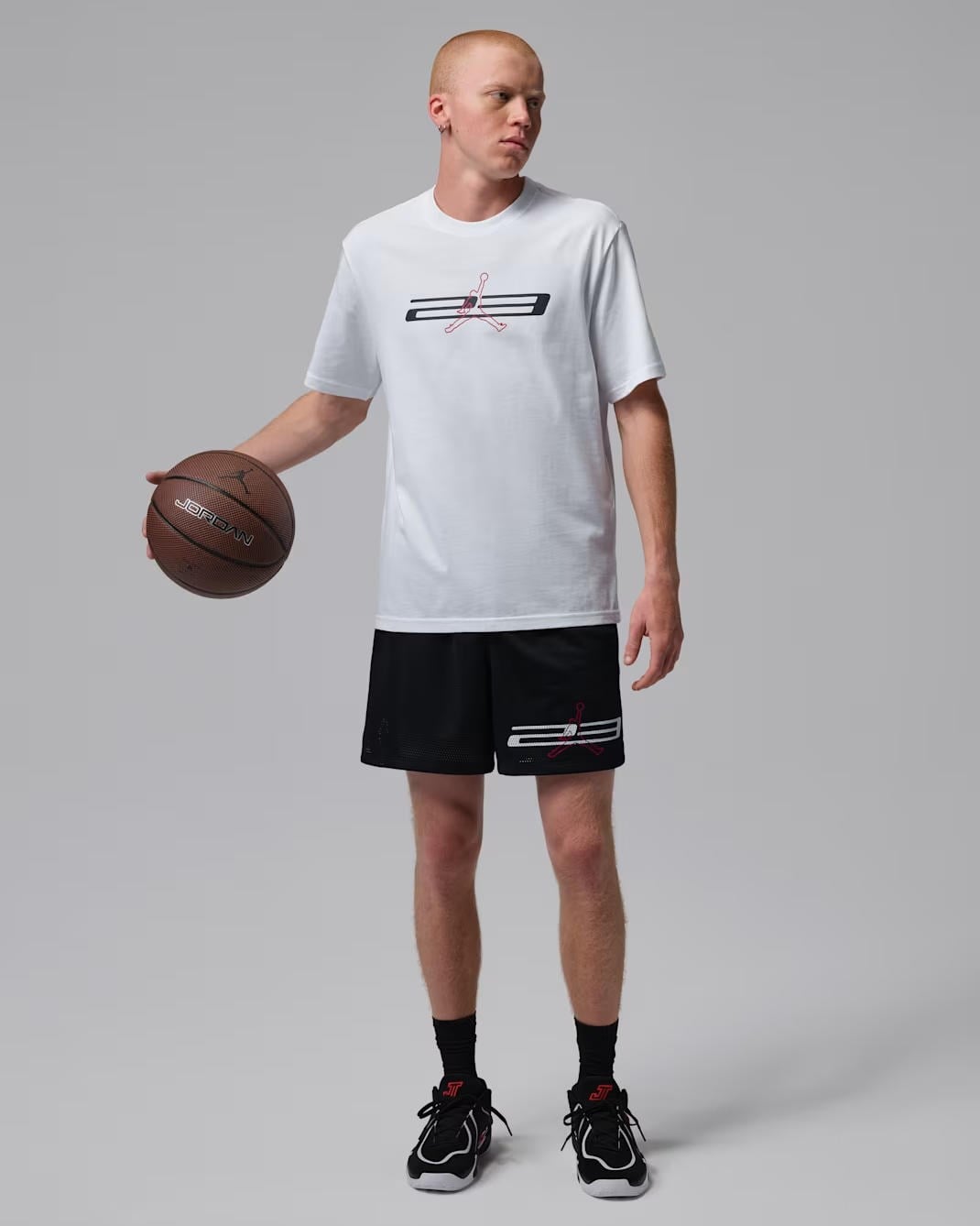 M J DF SPT MESH GFX SHORT - BEYAZ