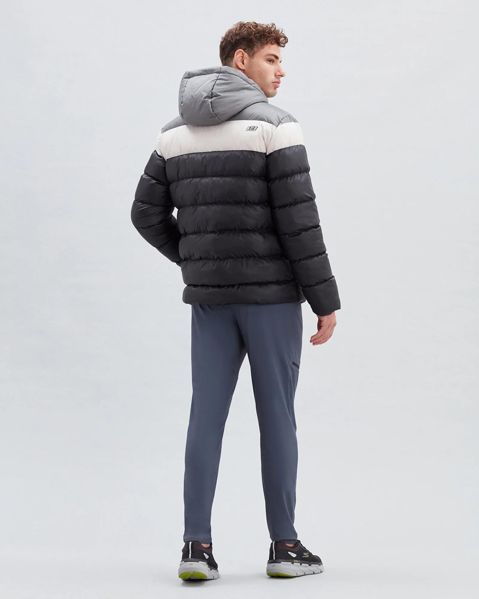 M Outerwear Colorblock Padded Jacket - SİYAH