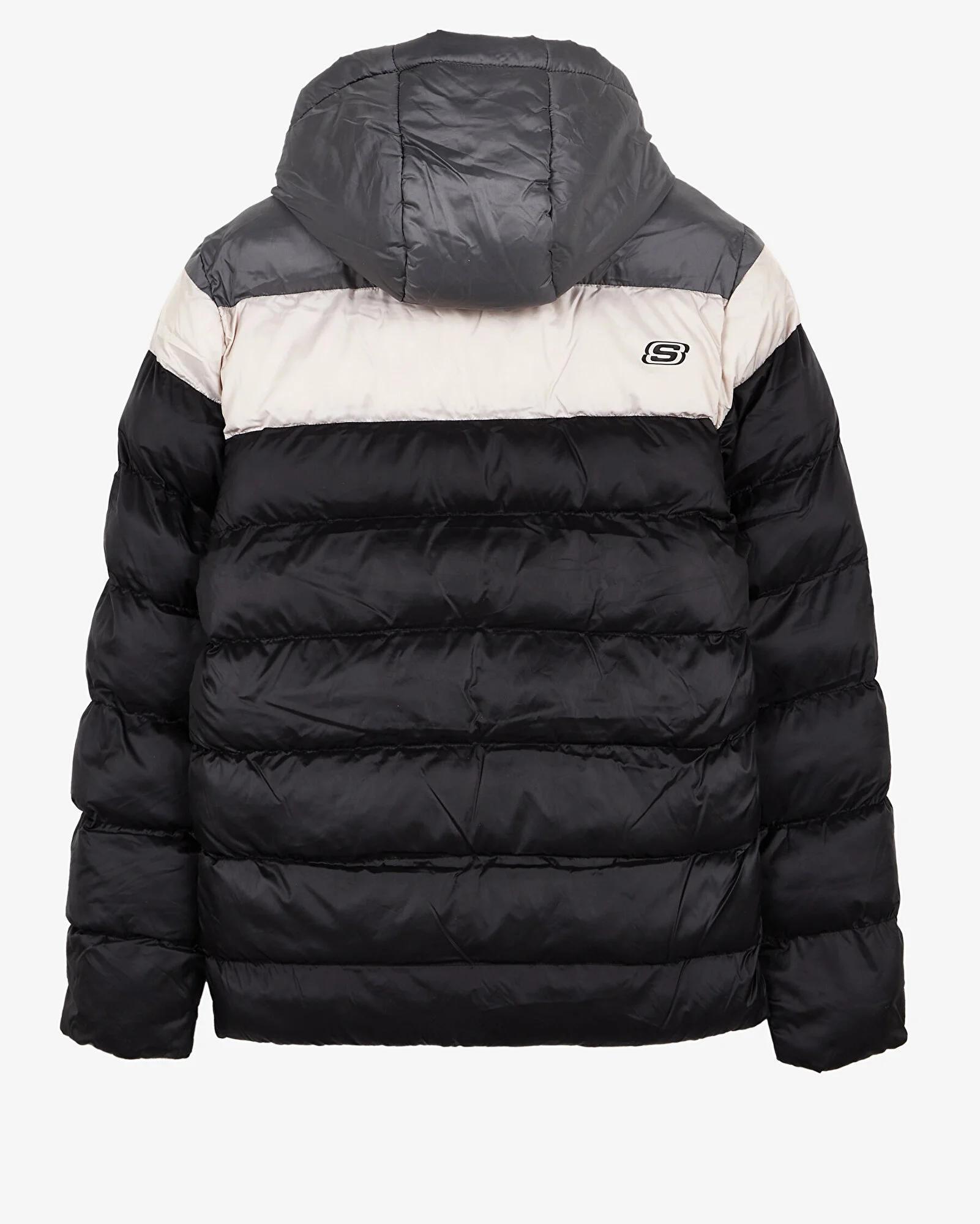M Outerwear Colorblock Padded Jacket - SİYAH