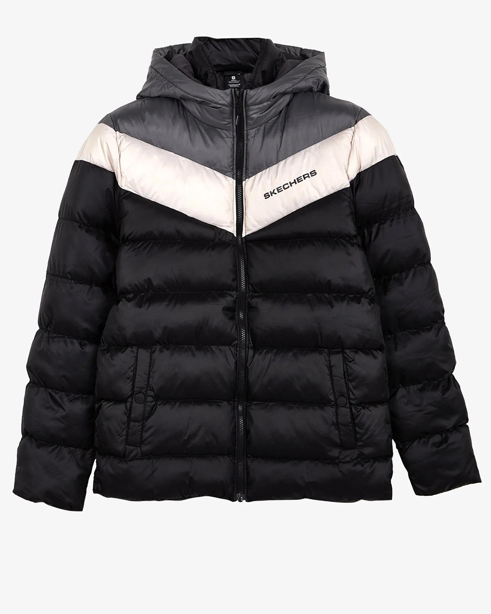 M Outerwear Colorblock Padded Jacket - SİYAH