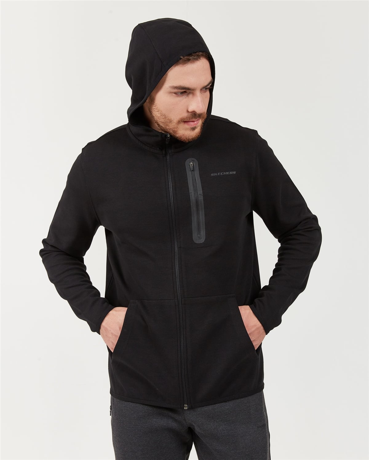 Skechers Lw Fleece M Logo Printed Hoodie Erkek Sweatshirt