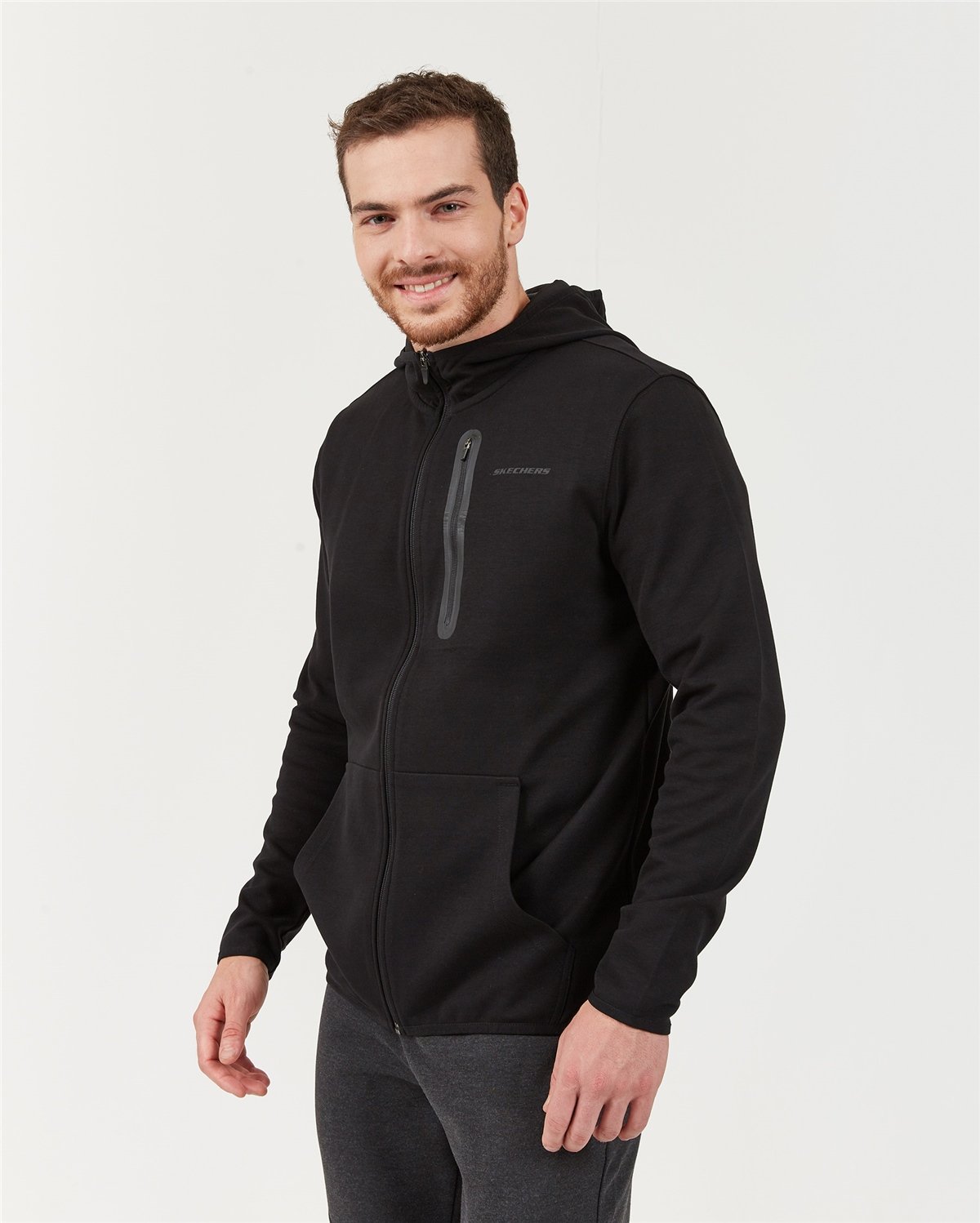 Skechers Lw Fleece M Logo Printed Hoodie Erkek Sweatshirt