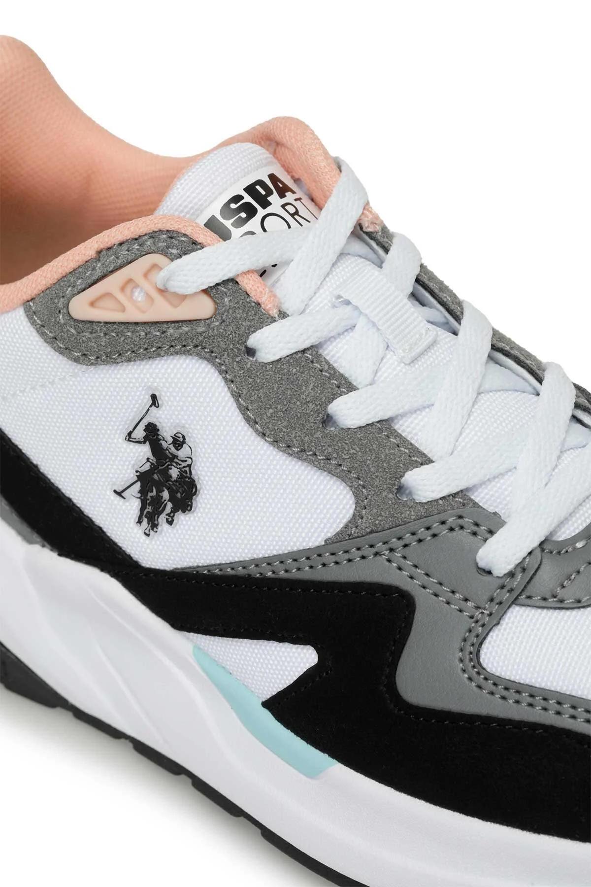 U.S. POLO ASSN. 4M HUSKY WMN 4FX KADIN AYAKKABI - BEYAZ/SİYAH