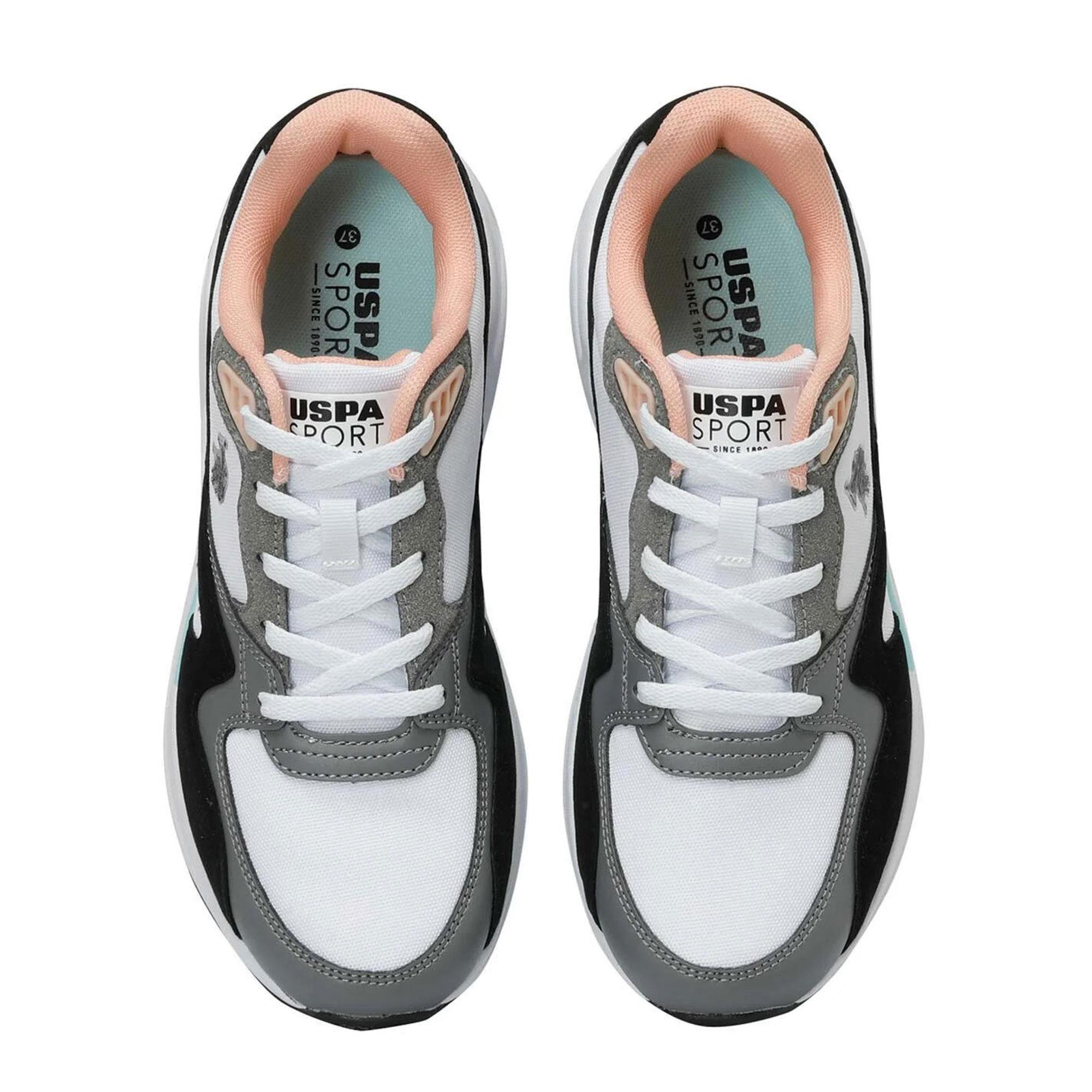 U.S. POLO ASSN. 4M HUSKY WMN 4FX KADIN AYAKKABI - BEYAZ/SİYAH