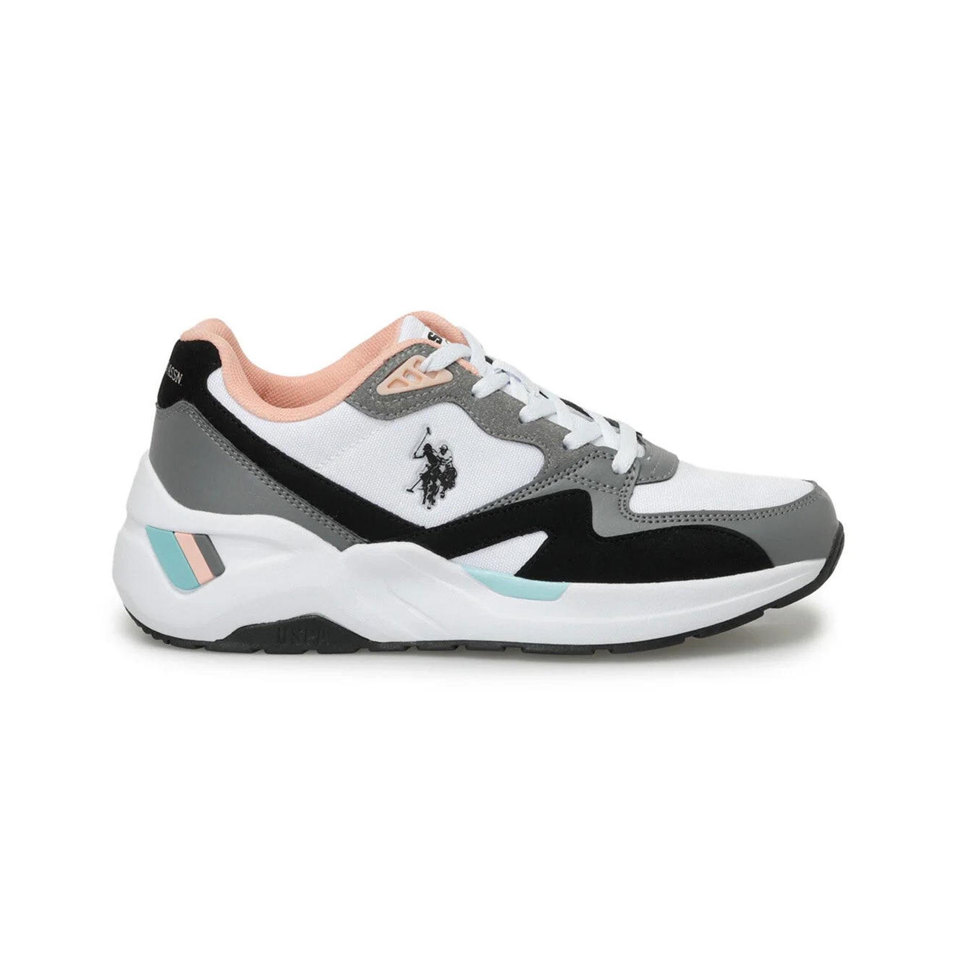 U.S. POLO ASSN. 4M HUSKY WMN 4FX KADIN AYAKKABI - BEYAZ/SİYAH