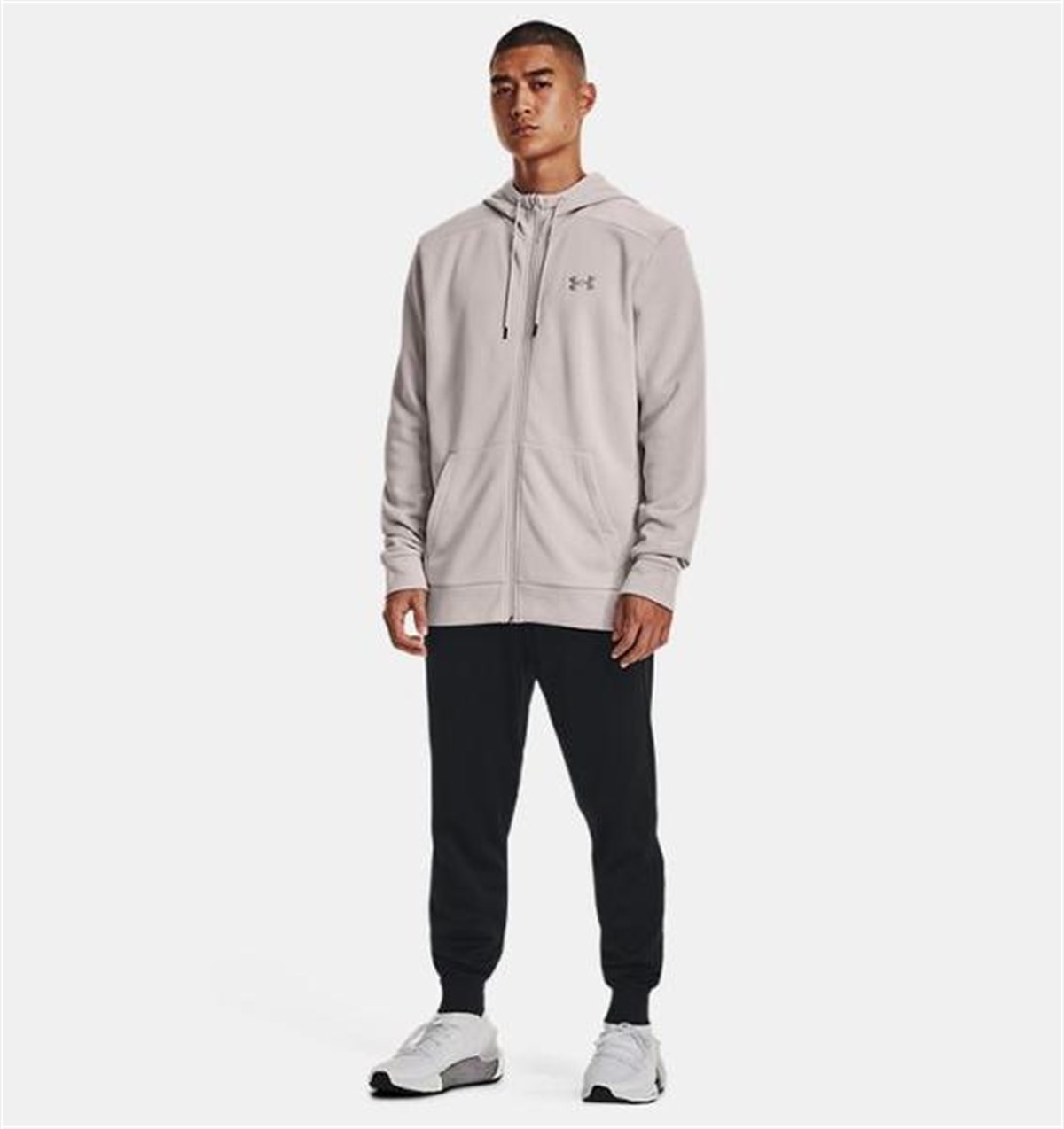 UA Armour Fleece FZ Hoodie - HAKİ/GRİ
