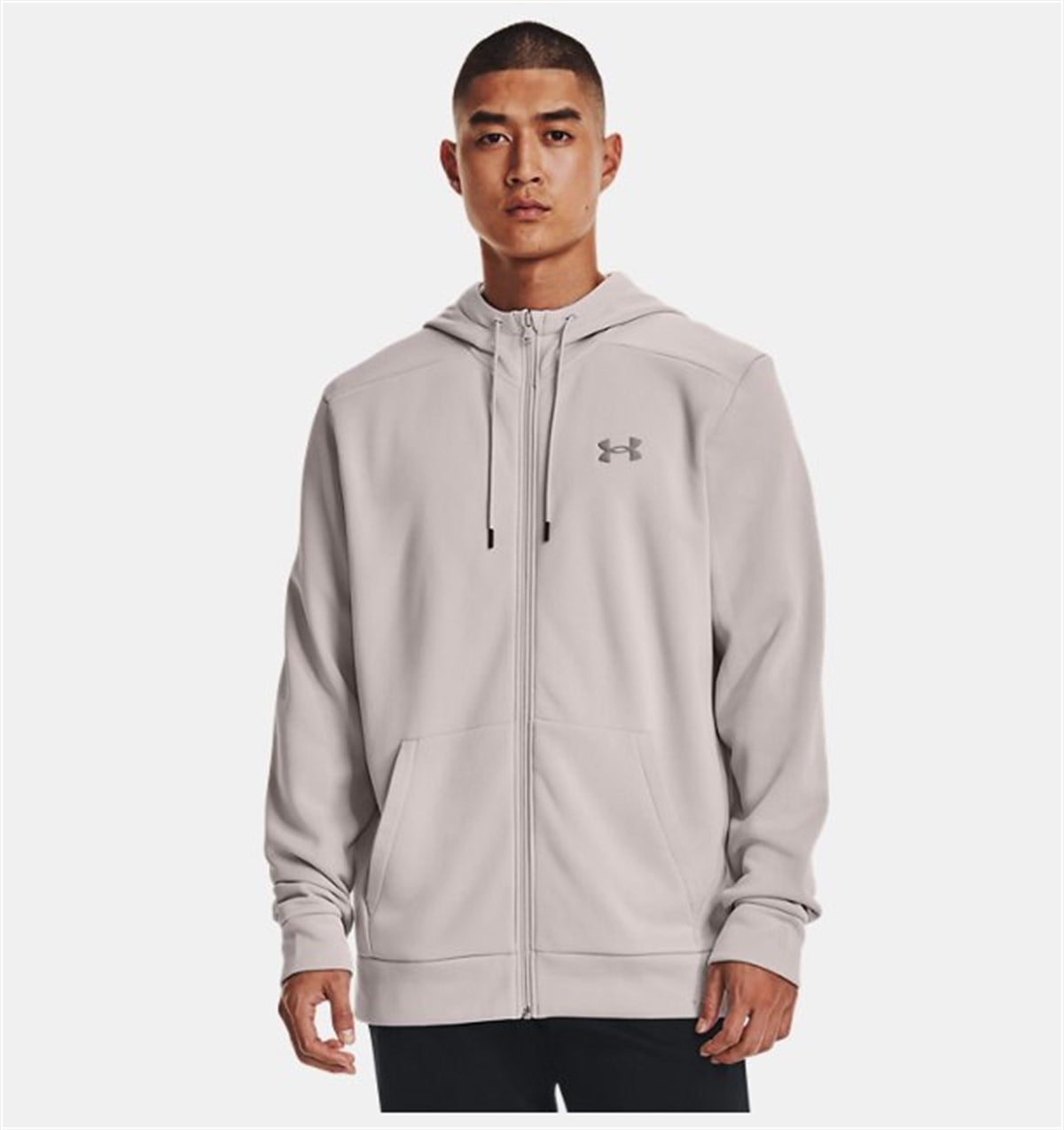 UA Armour Fleece FZ Hoodie - HAKİ/GRİ