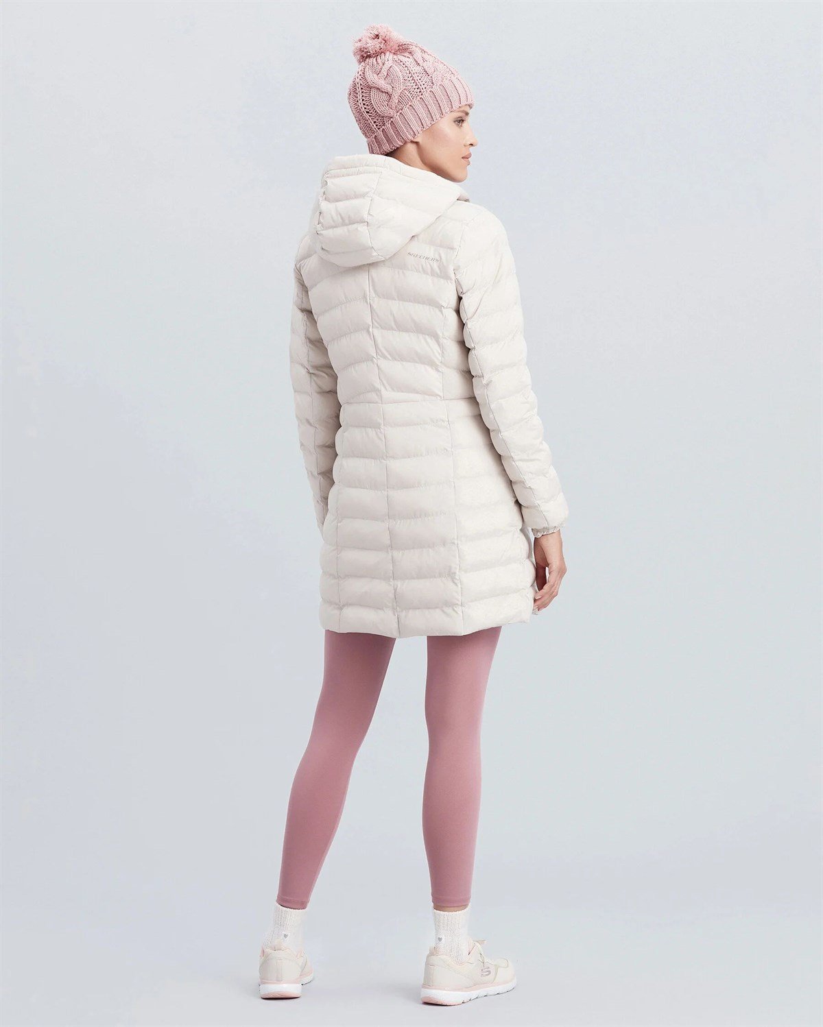 W Essentil Maxi Lenght Hooded Jacket - LİLA/SARI