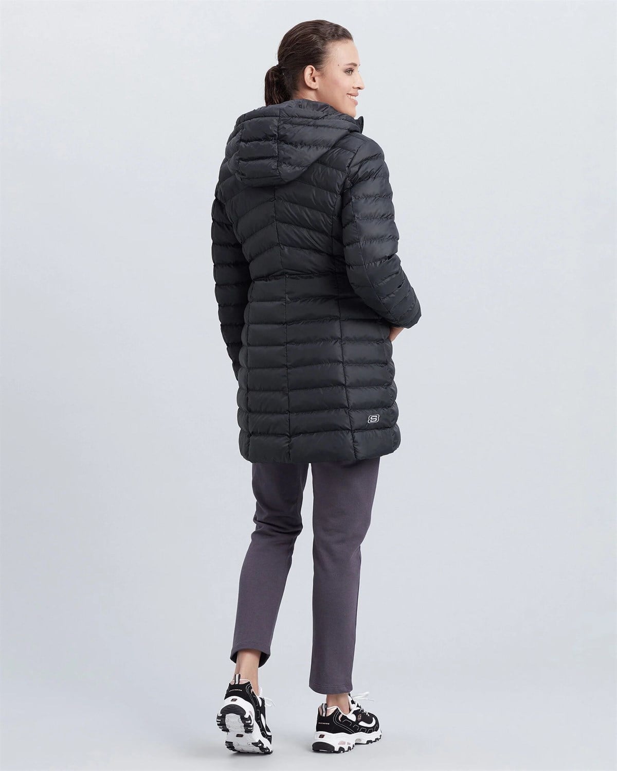 W Essentil Maxi Lenght Hooded Jacket - SİYAH
