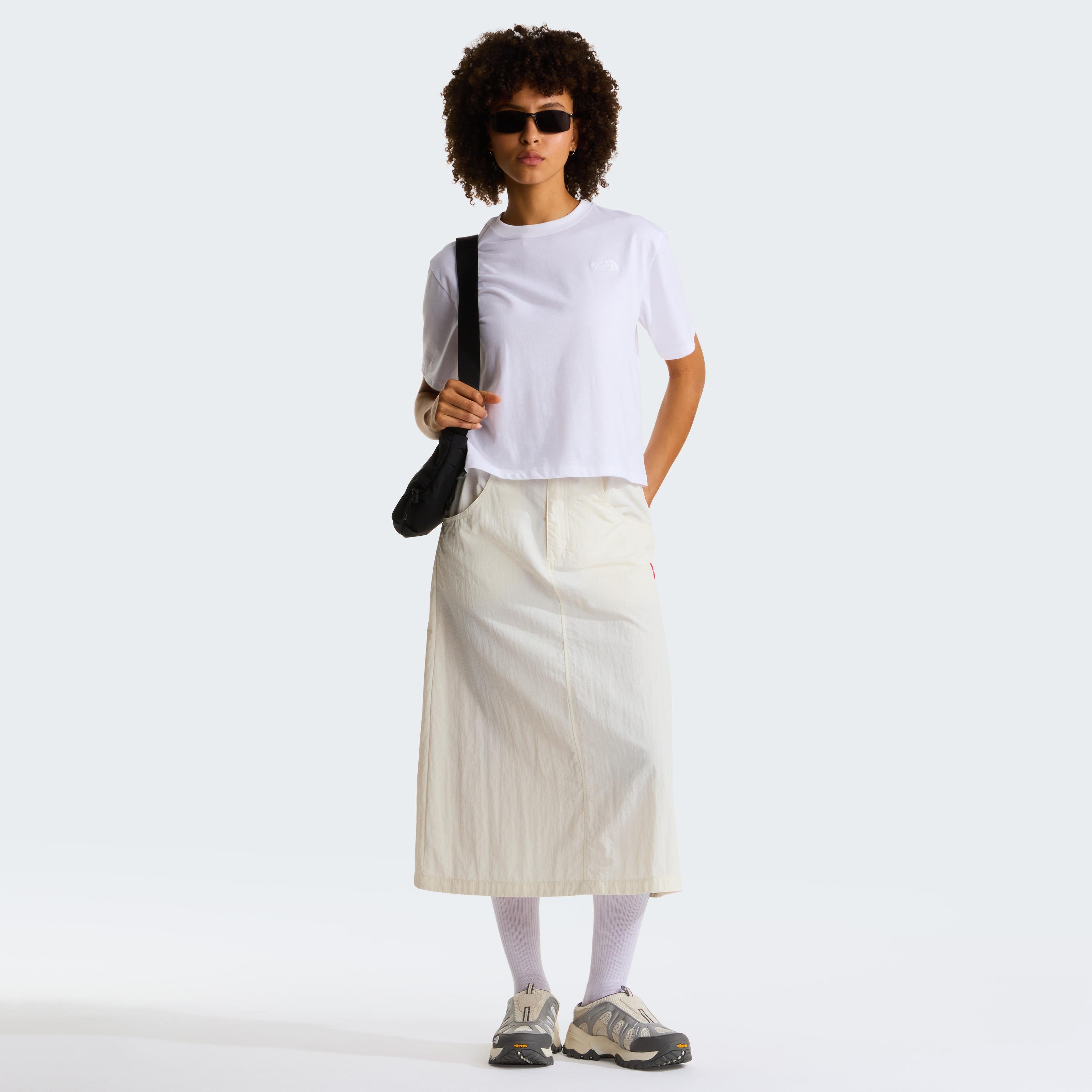 W EVOLUTION SIMPLE DOME CROP RLX SS TEE - BEYAZ