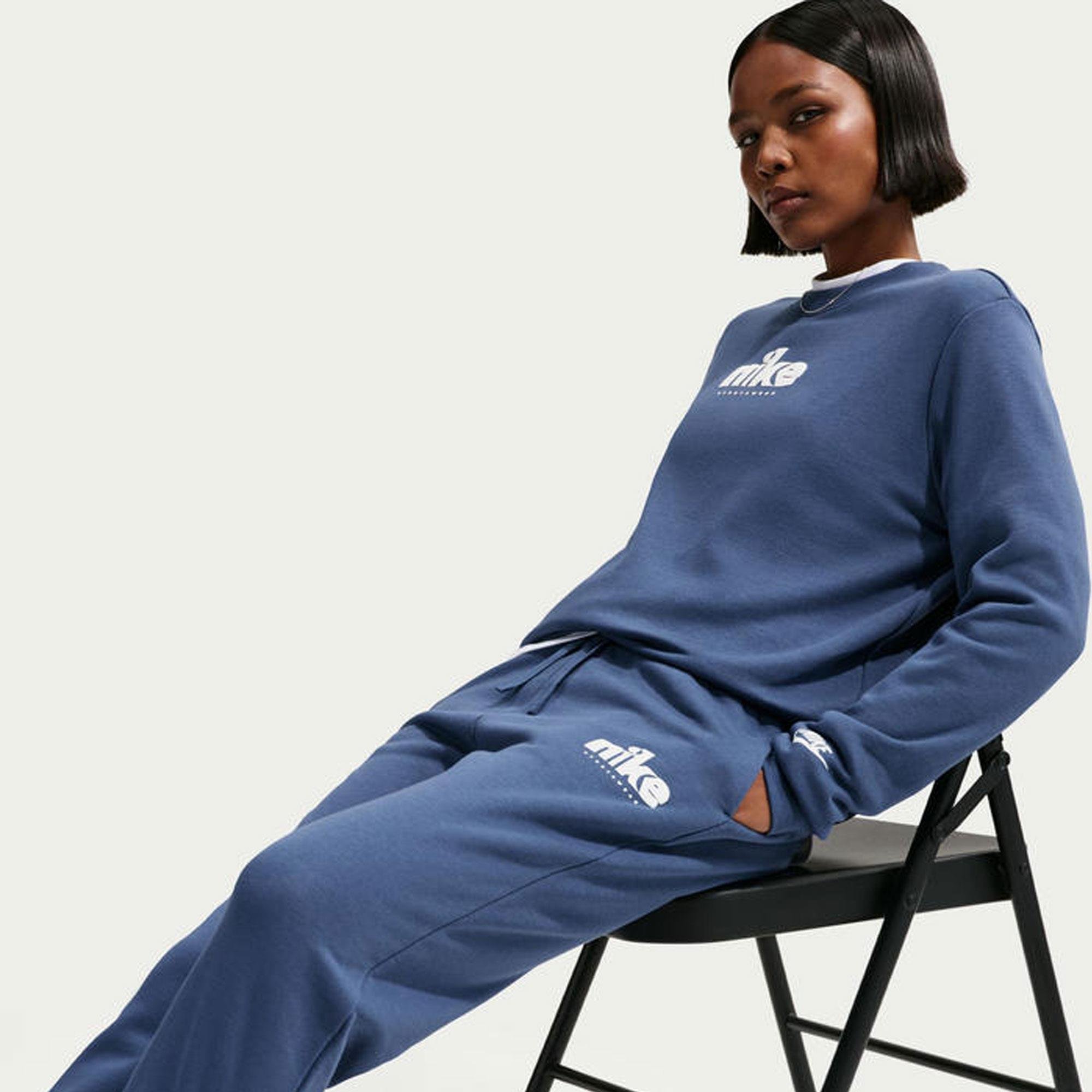 W NSW CLUB FLC STD GX PANT - SİYAH LEOPAR