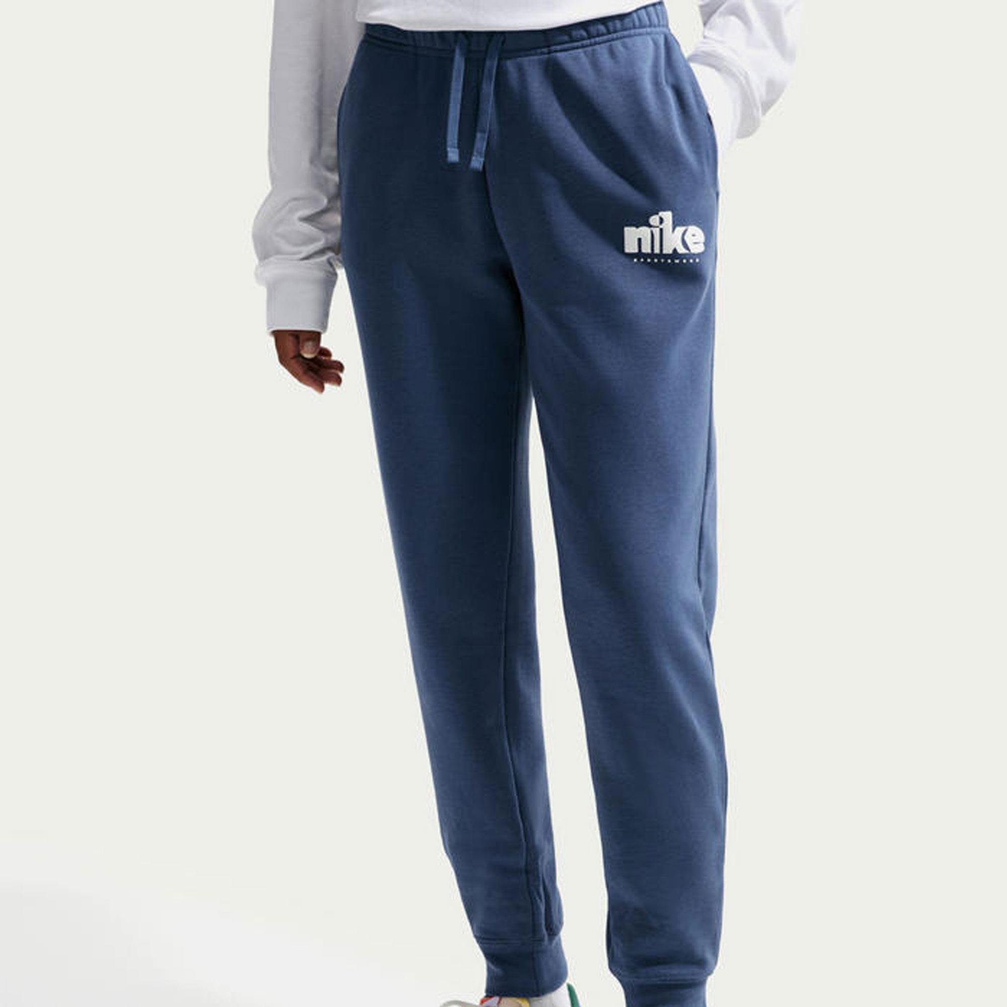 W NSW CLUB FLC STD GX PANT - SİYAH LEOPAR