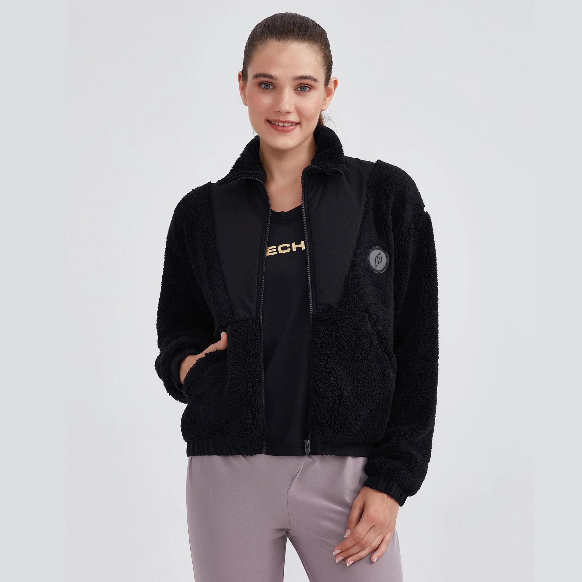 W Outdoor Fleece Half Zip Sherpa - SİYAH