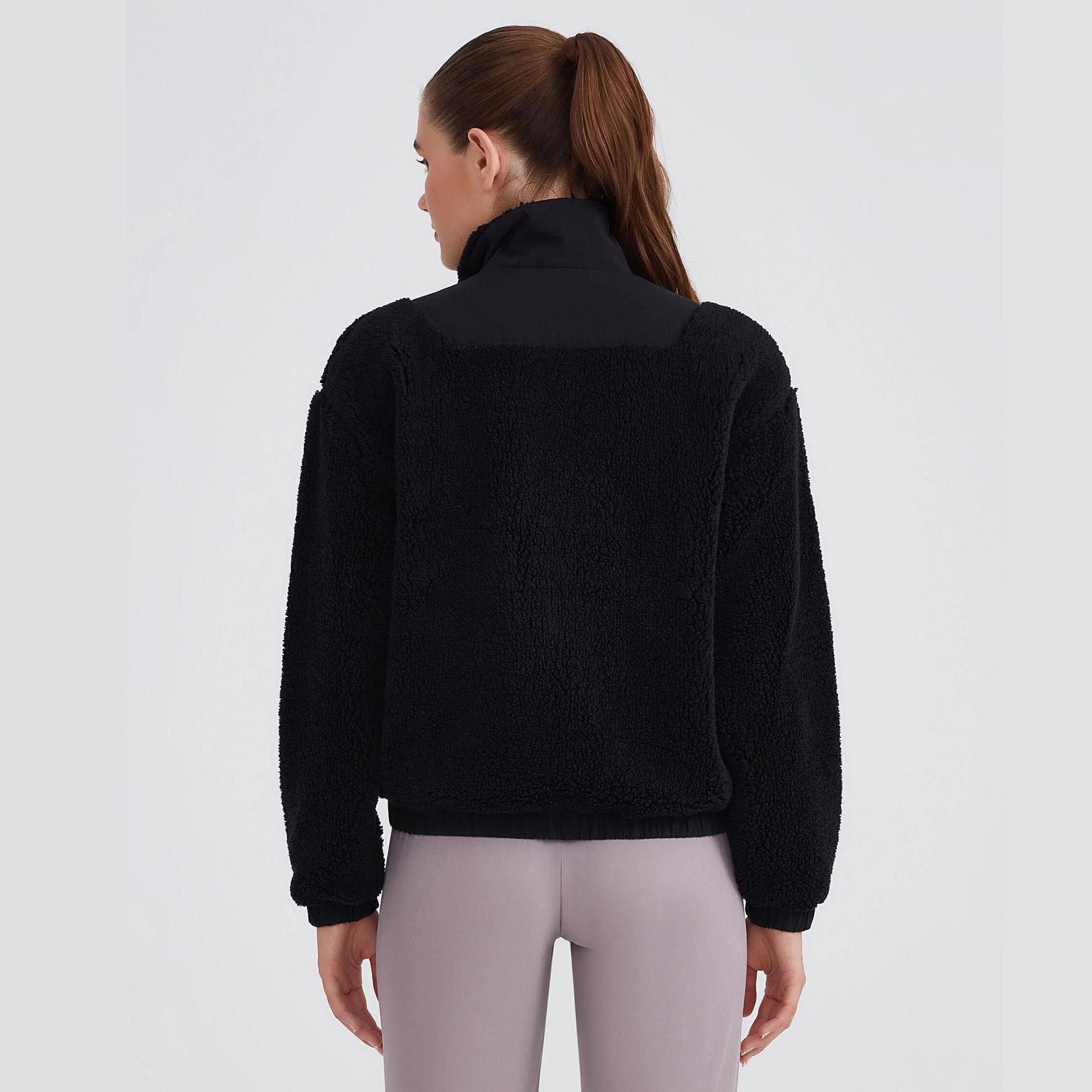 W Outdoor Fleece Half Zip Sherpa - SİYAH