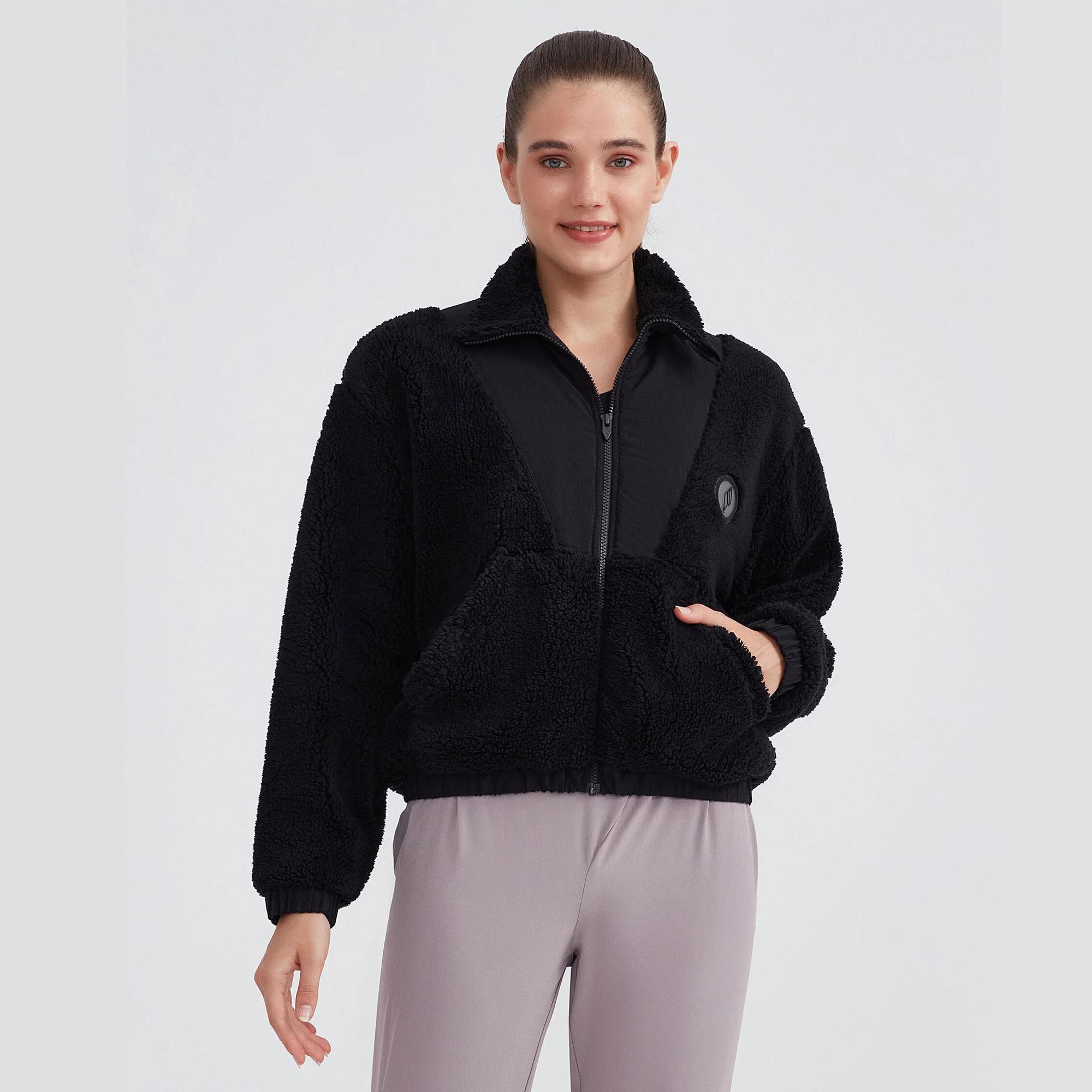 W Outdoor Fleece Half Zip Sherpa - SİYAH
