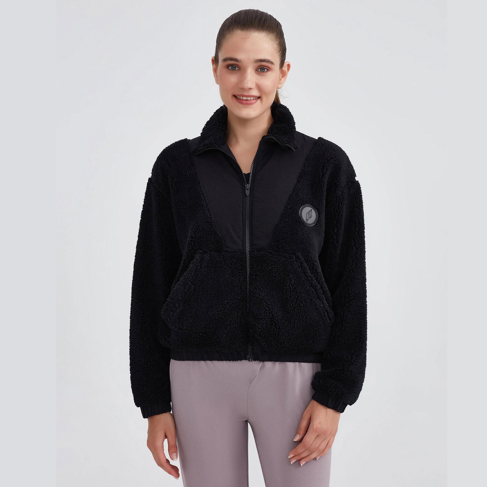 W Outdoor Fleece Half Zip Sherpa - SİYAH