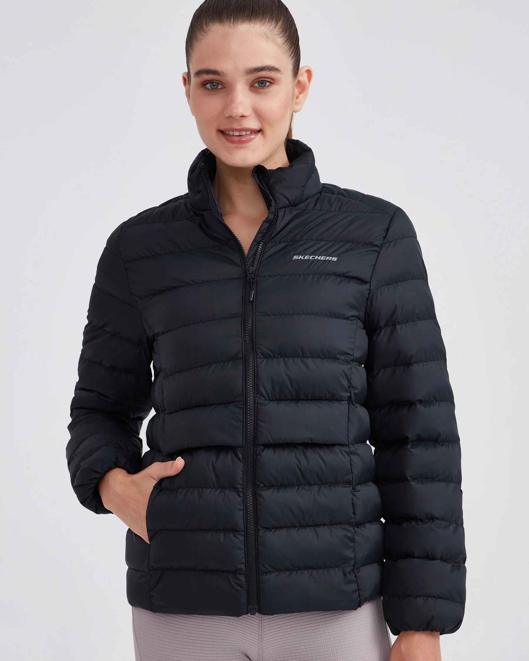 W Outerwear Pop Up Detailed Padded Jacket - SİYAH