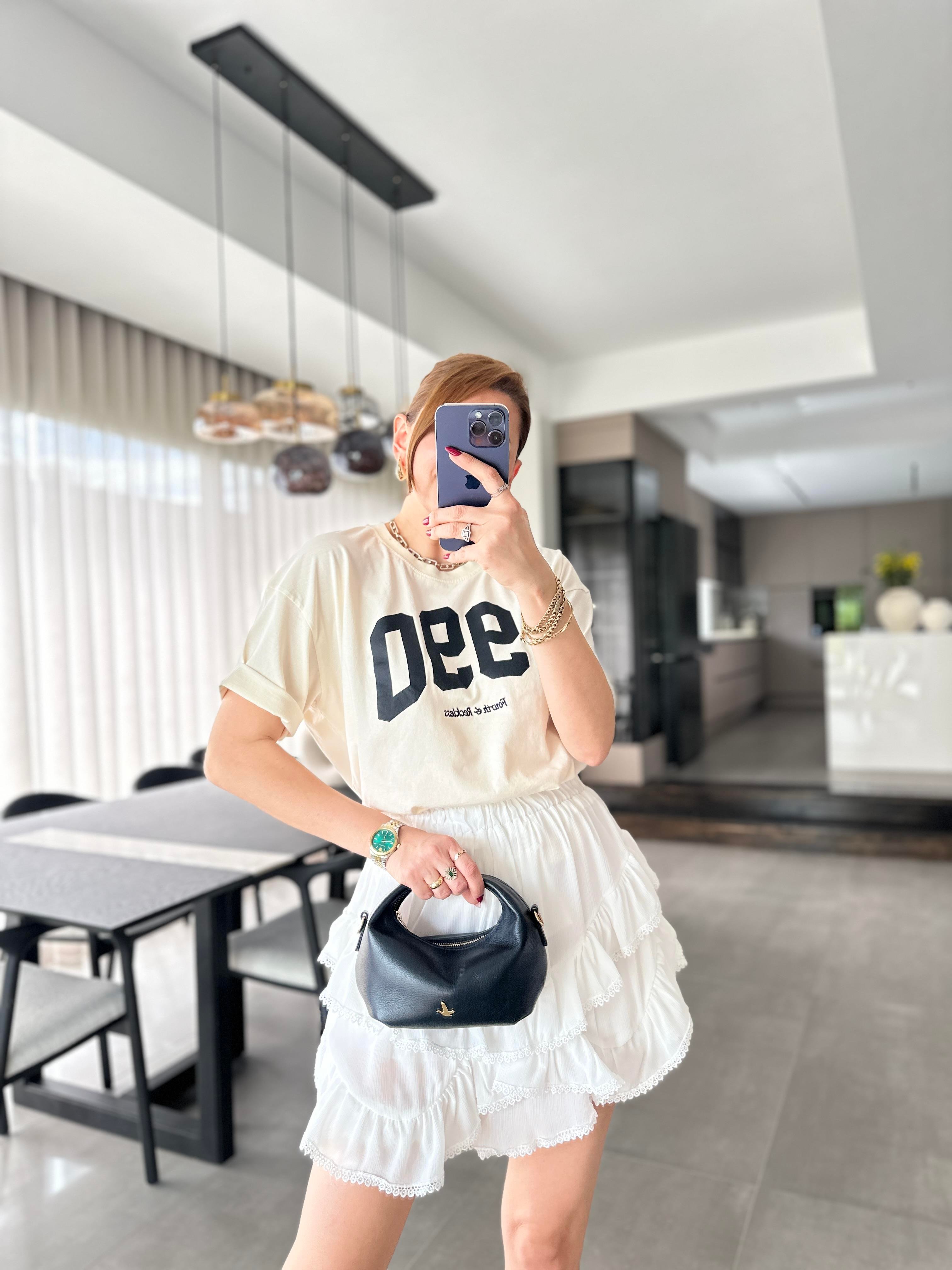 1990 Baskılı Basic T-shirt