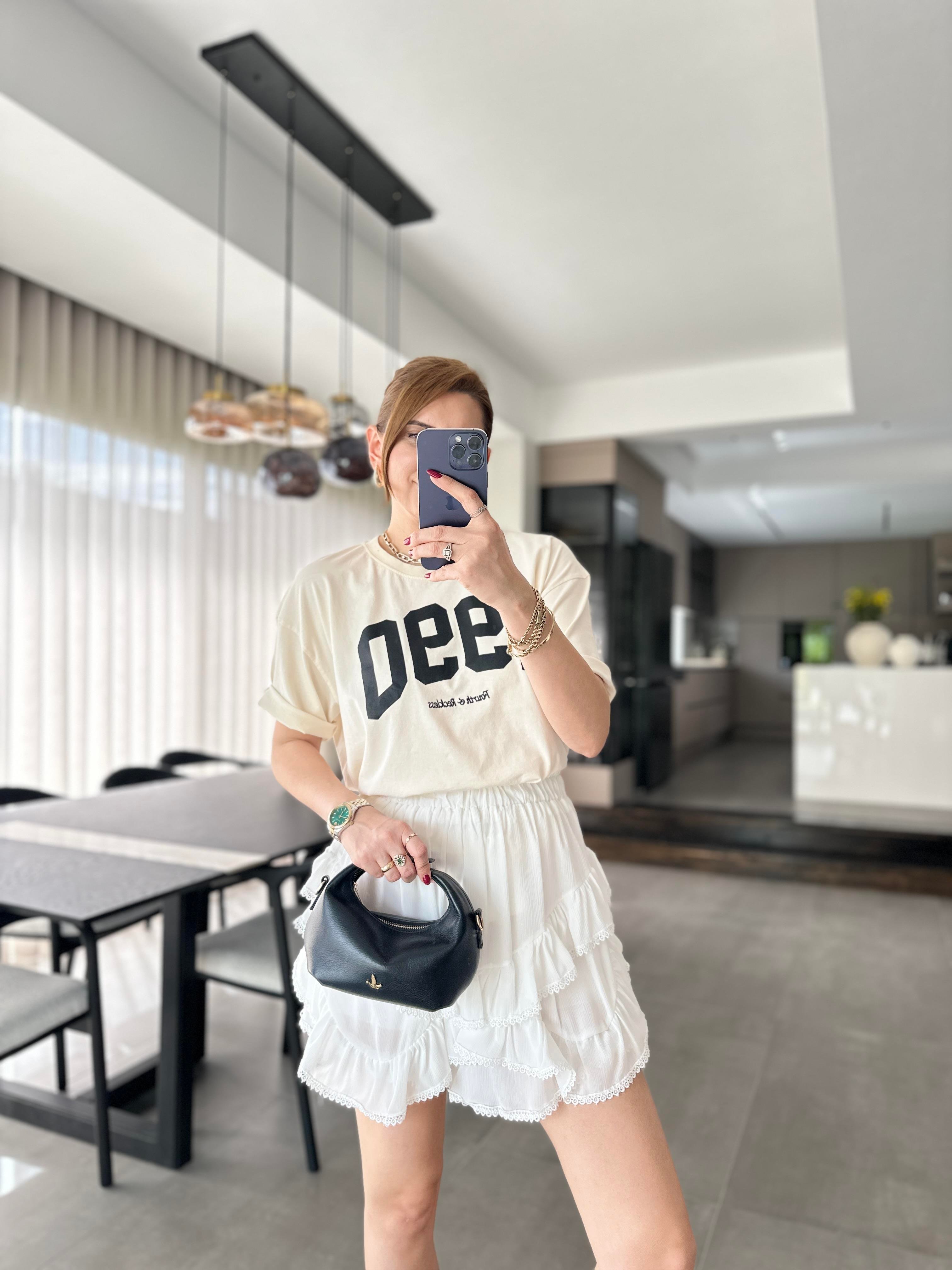 1990 Baskılı Basic T-shirt