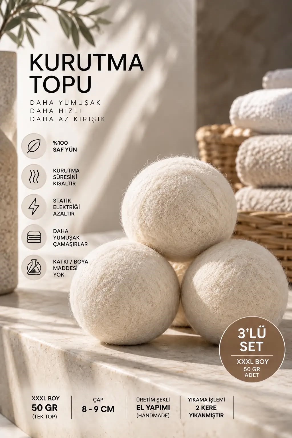 3 XL Kurutma Topu