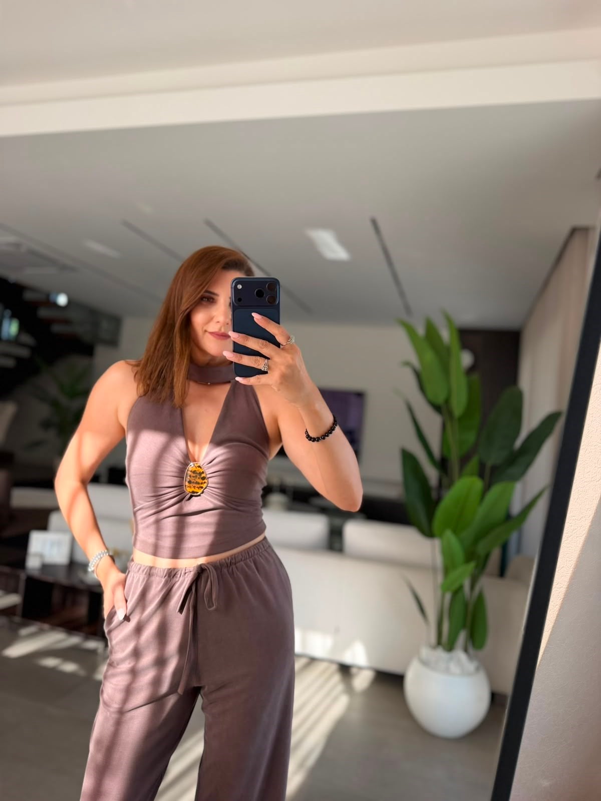 Acı Kahve Amber Tokalı Takım