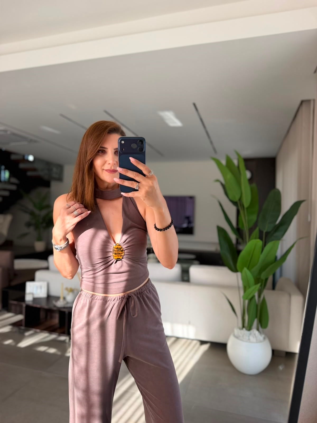 Acı Kahve Amber Tokalı Takım