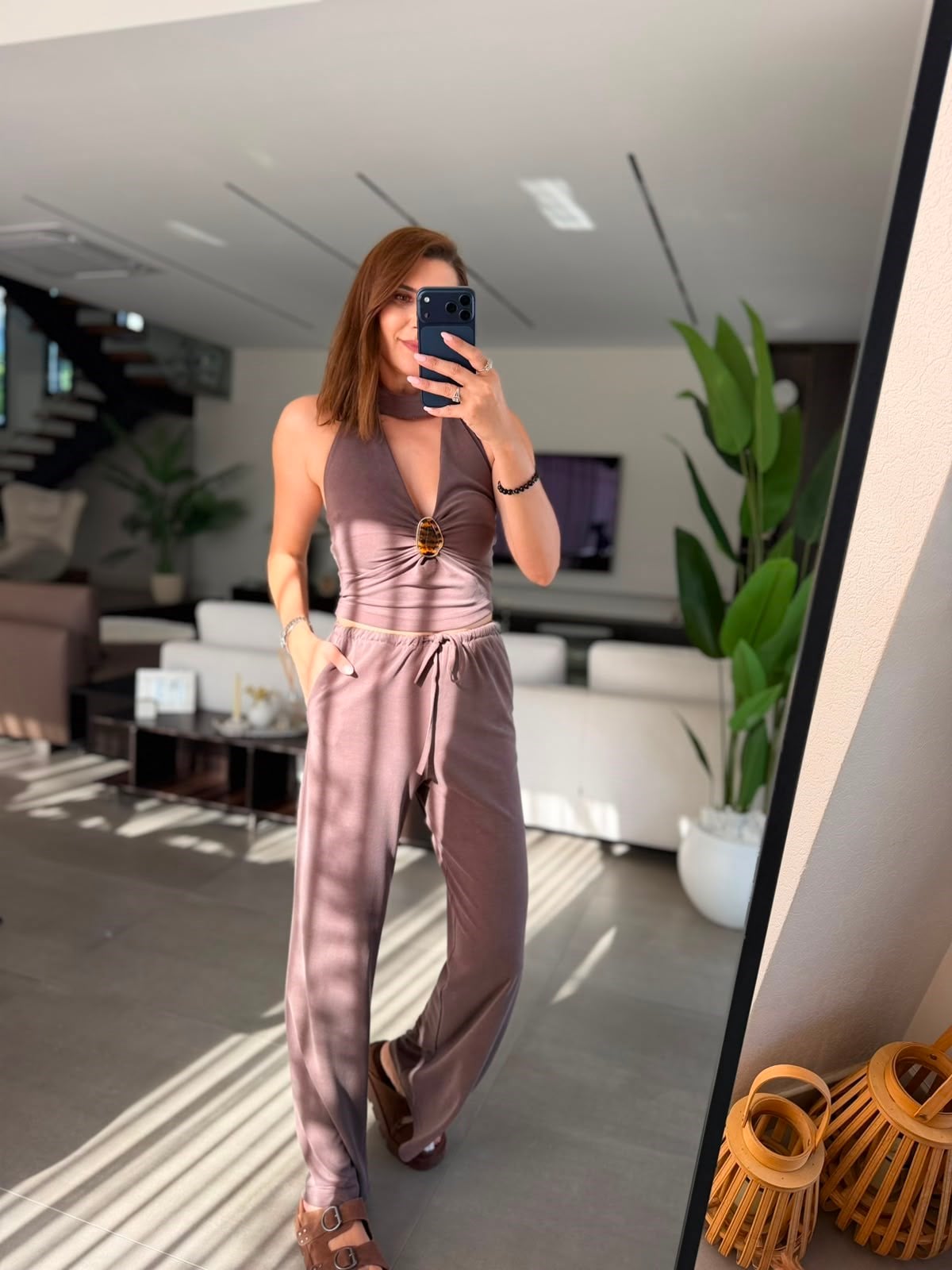 Acı Kahve Amber Tokalı Takım
