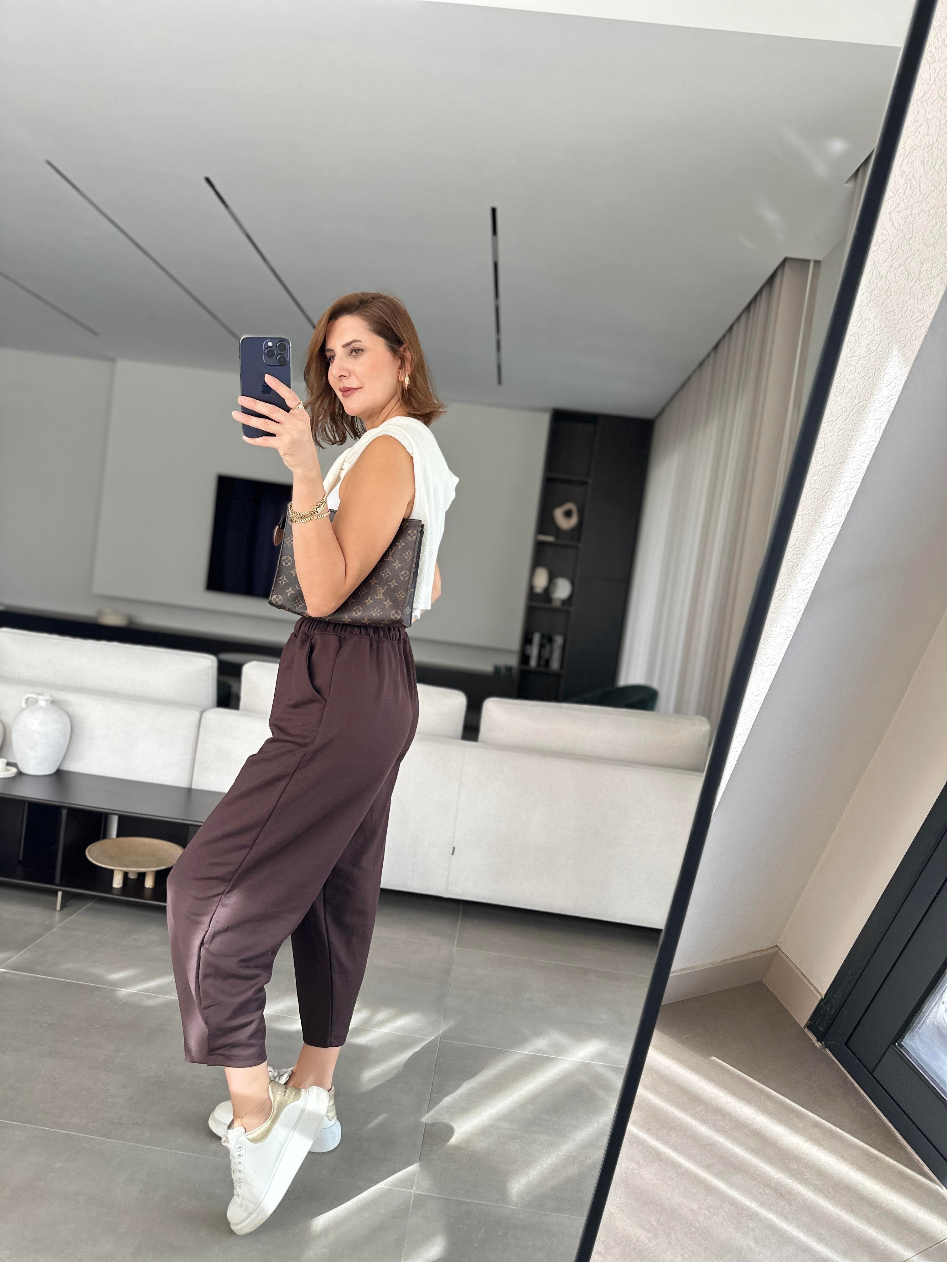 Acı Kahve Baggy Tutturmalı Pantolon