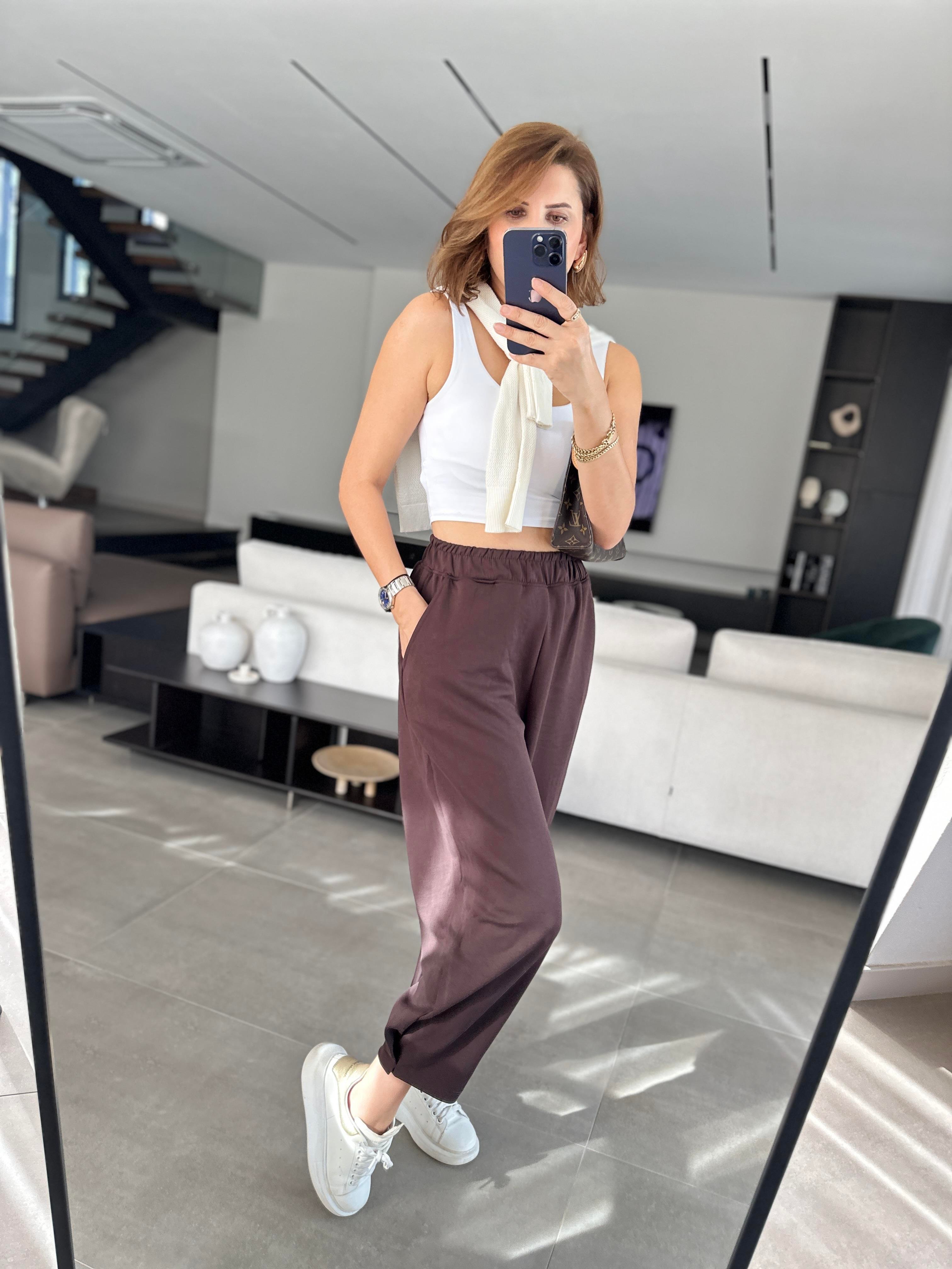 Acı Kahve Baggy Tutturmalı Pantolon