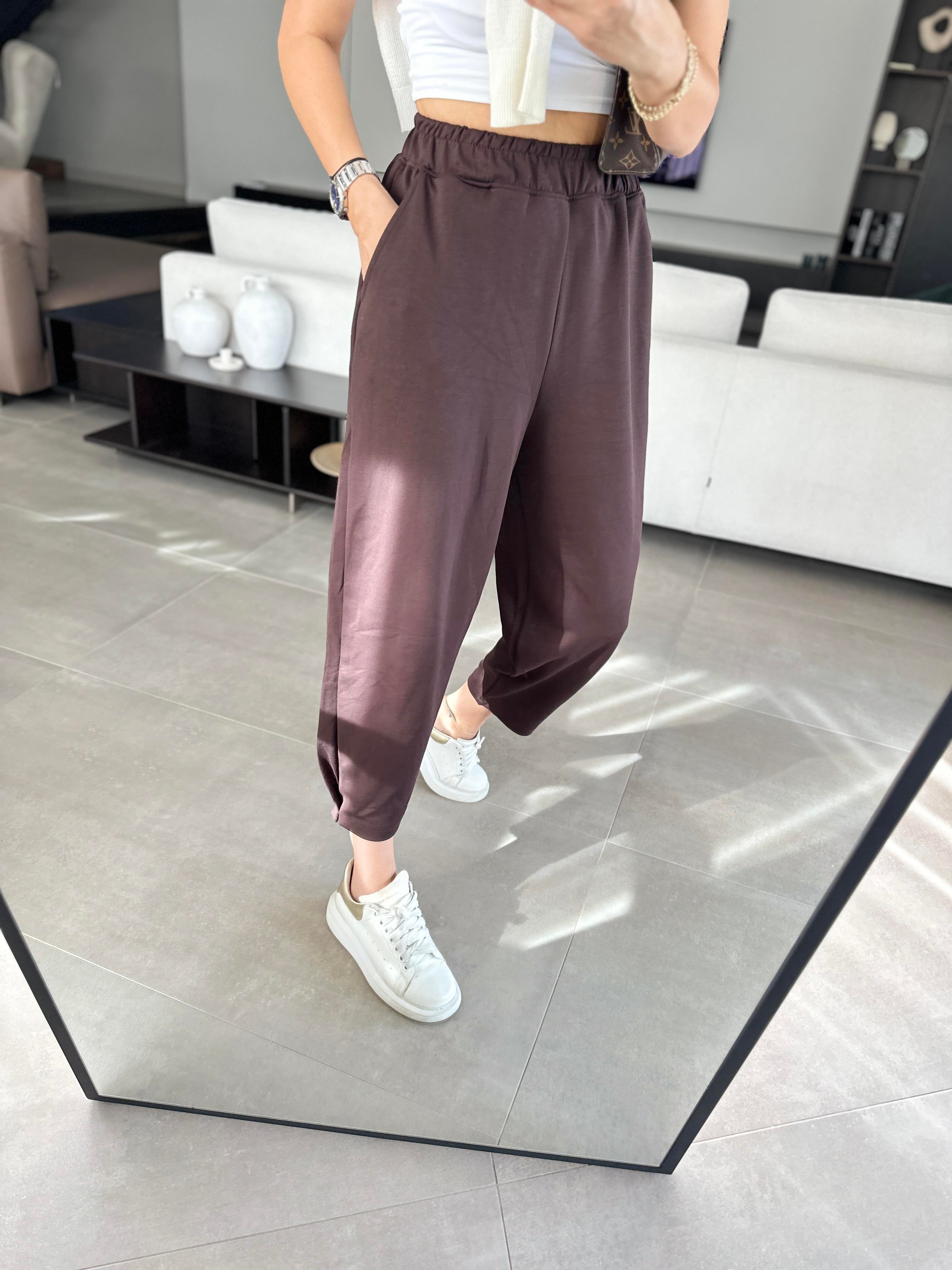 Acı Kahve Baggy Tutturmalı Pantolon