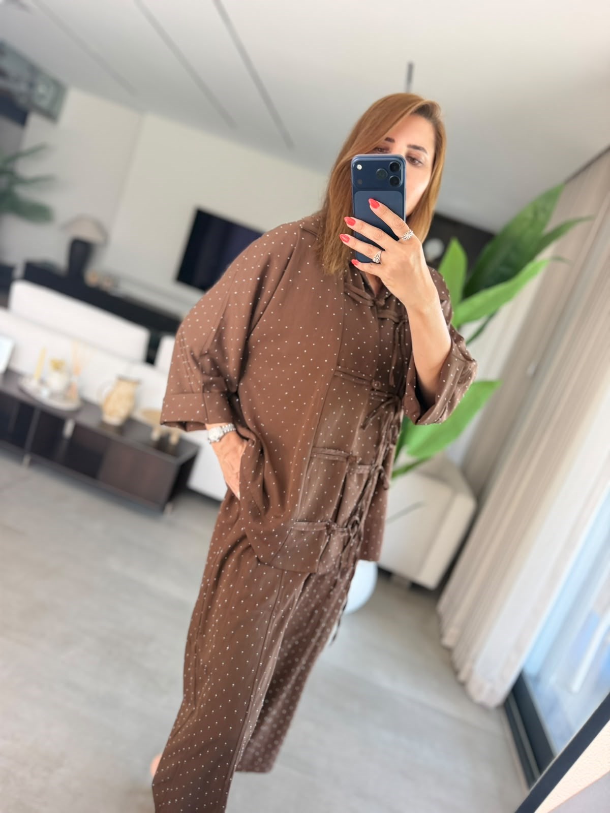 Acı Kahve Biyeli Taşlı Takım