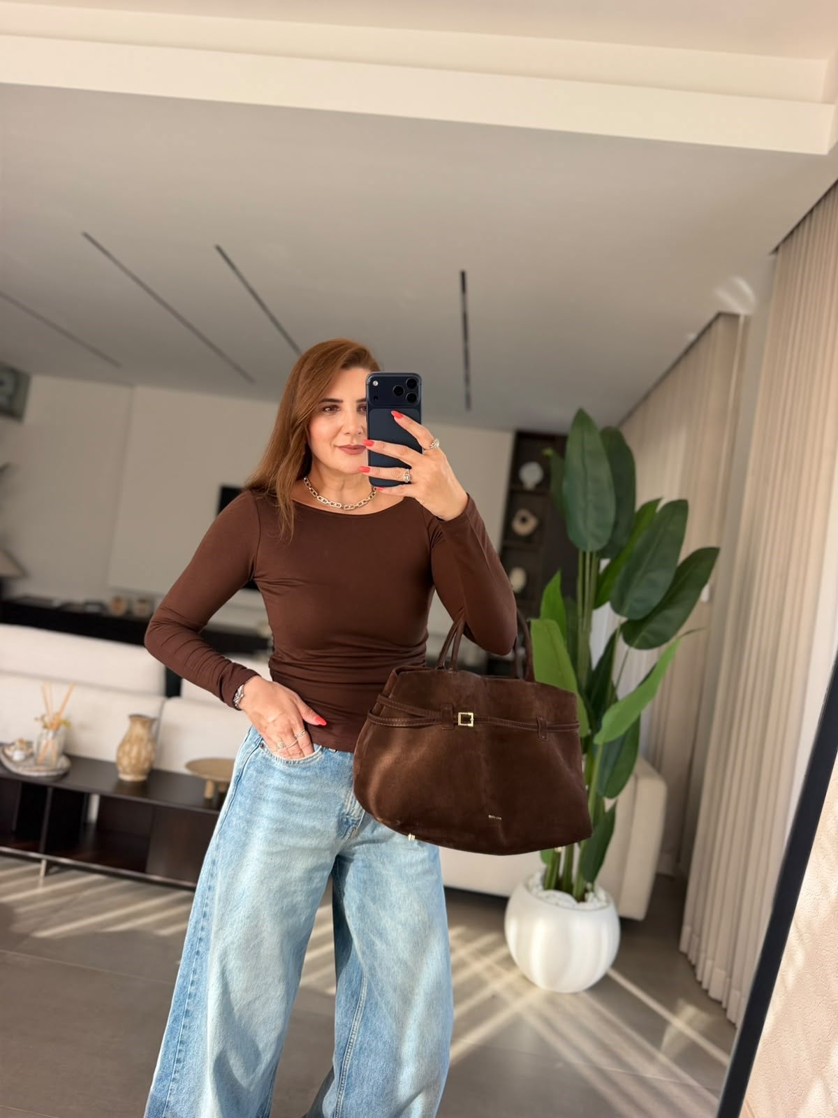 Acı Kahve Buzzy Yan Büzgülü Bluz