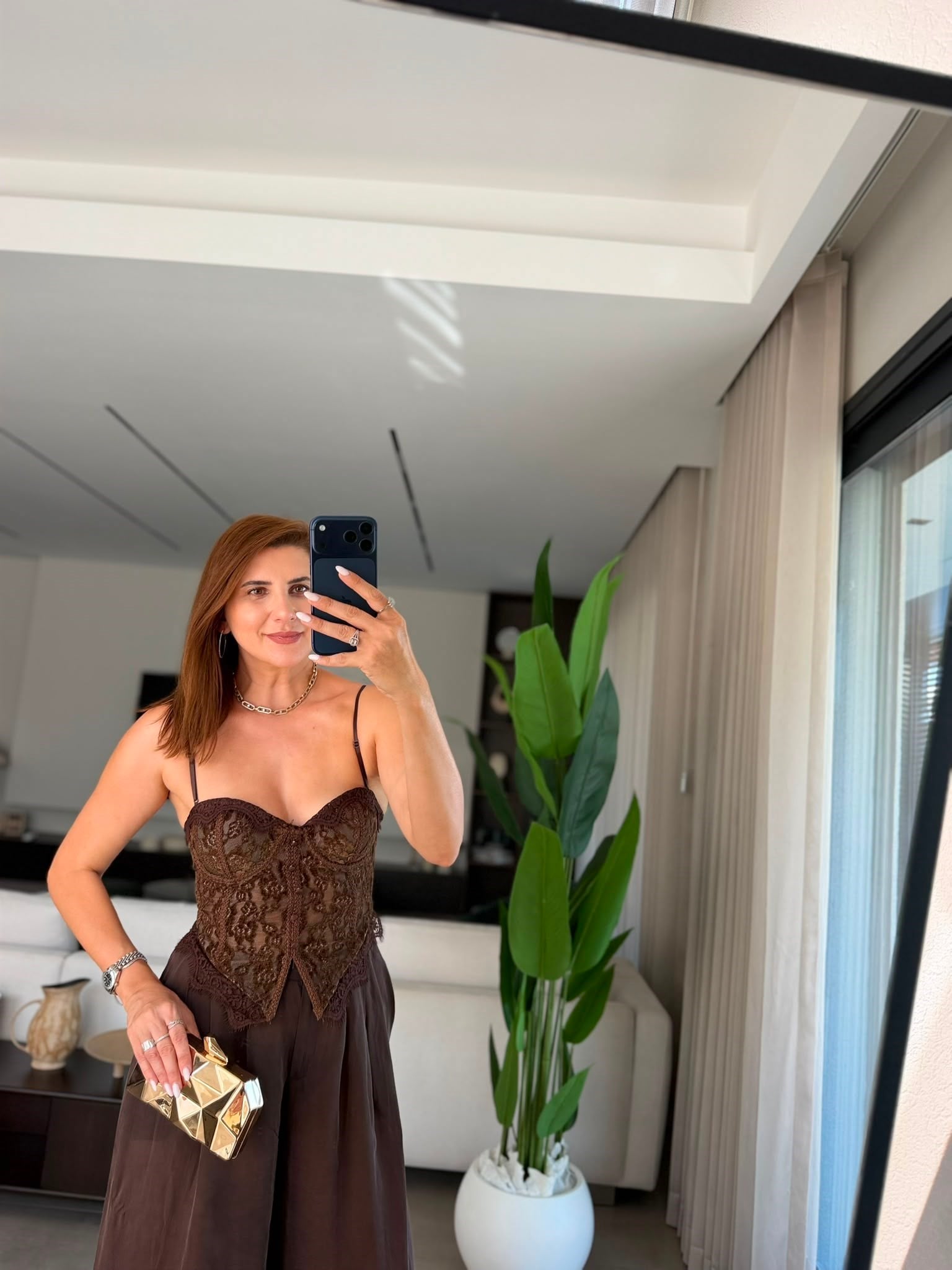 Acı Kahve Dantelli Askılı Büstiyer