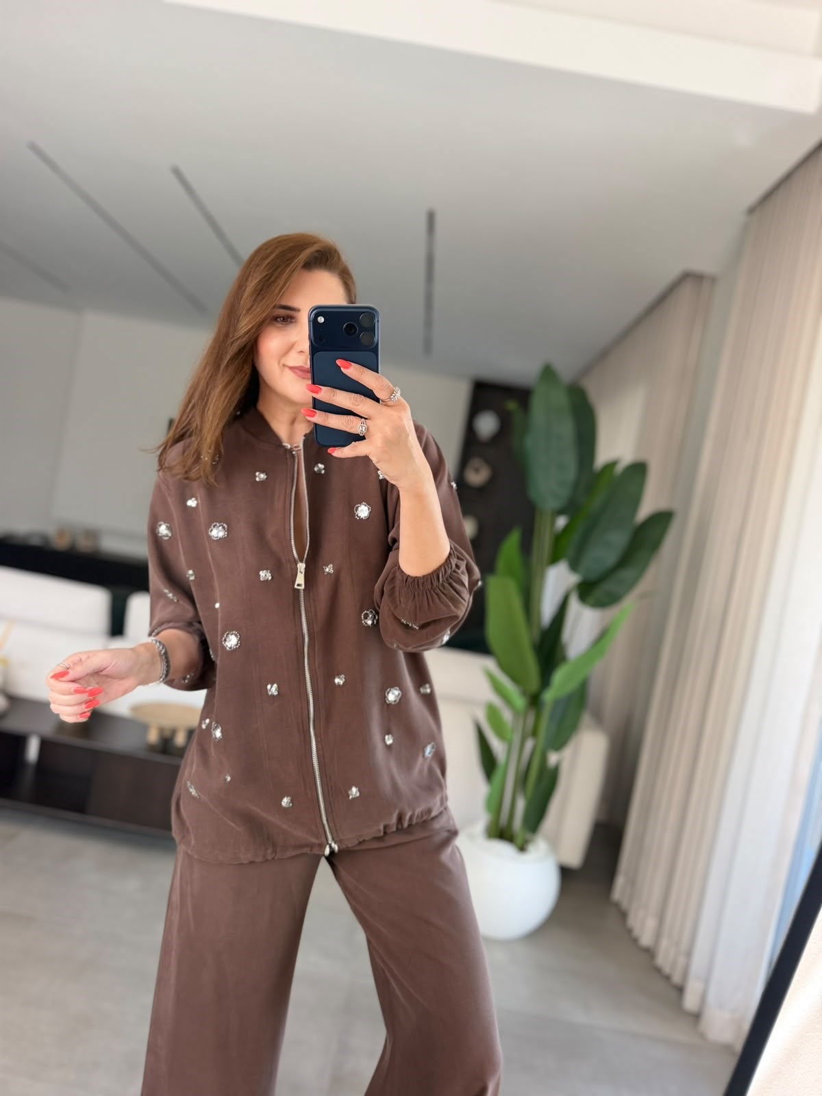 Acı Kahve Diamond İşlemeli Takım
