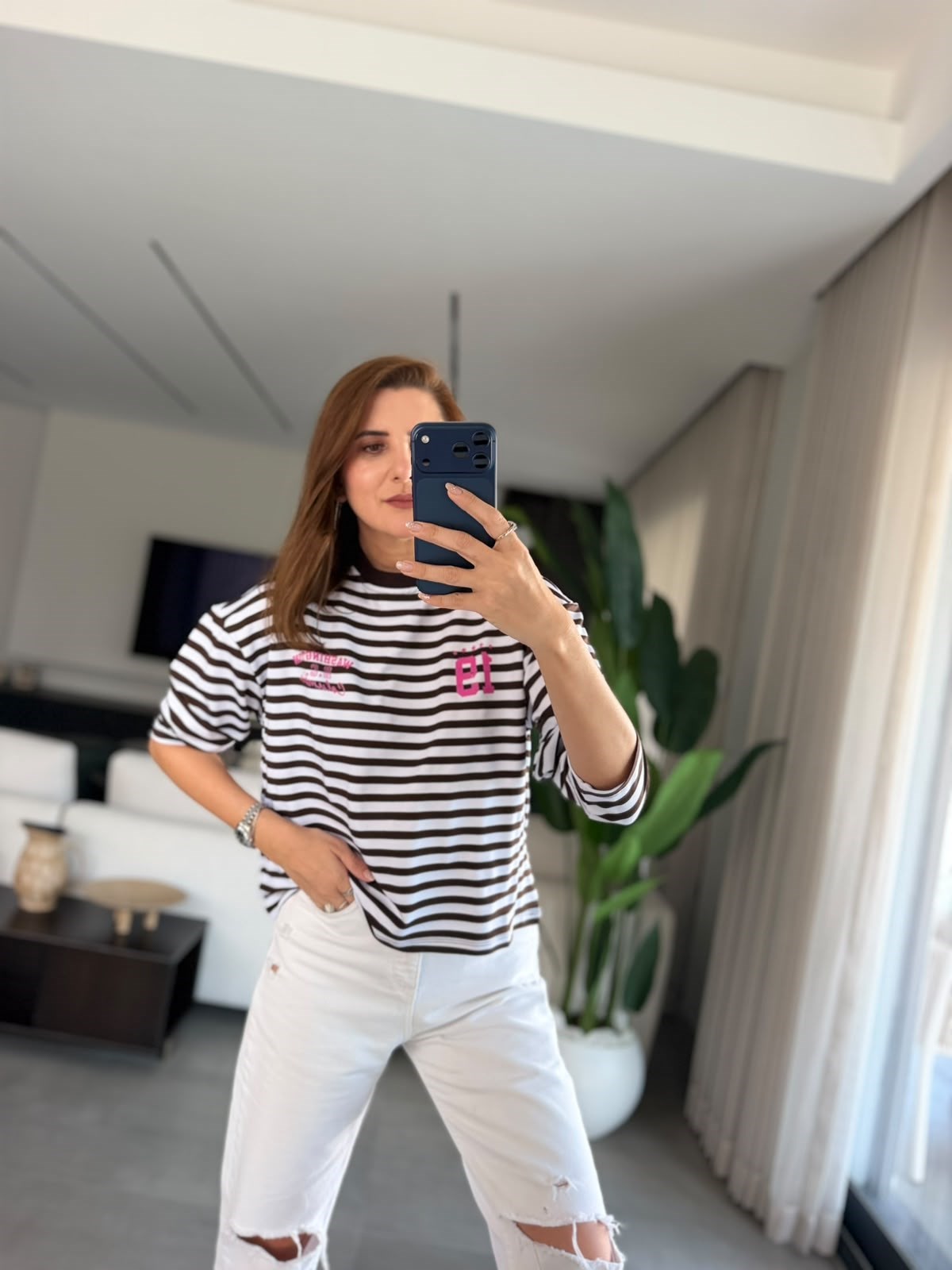 Acı Kahve Elena Çizgili Sweatshırt