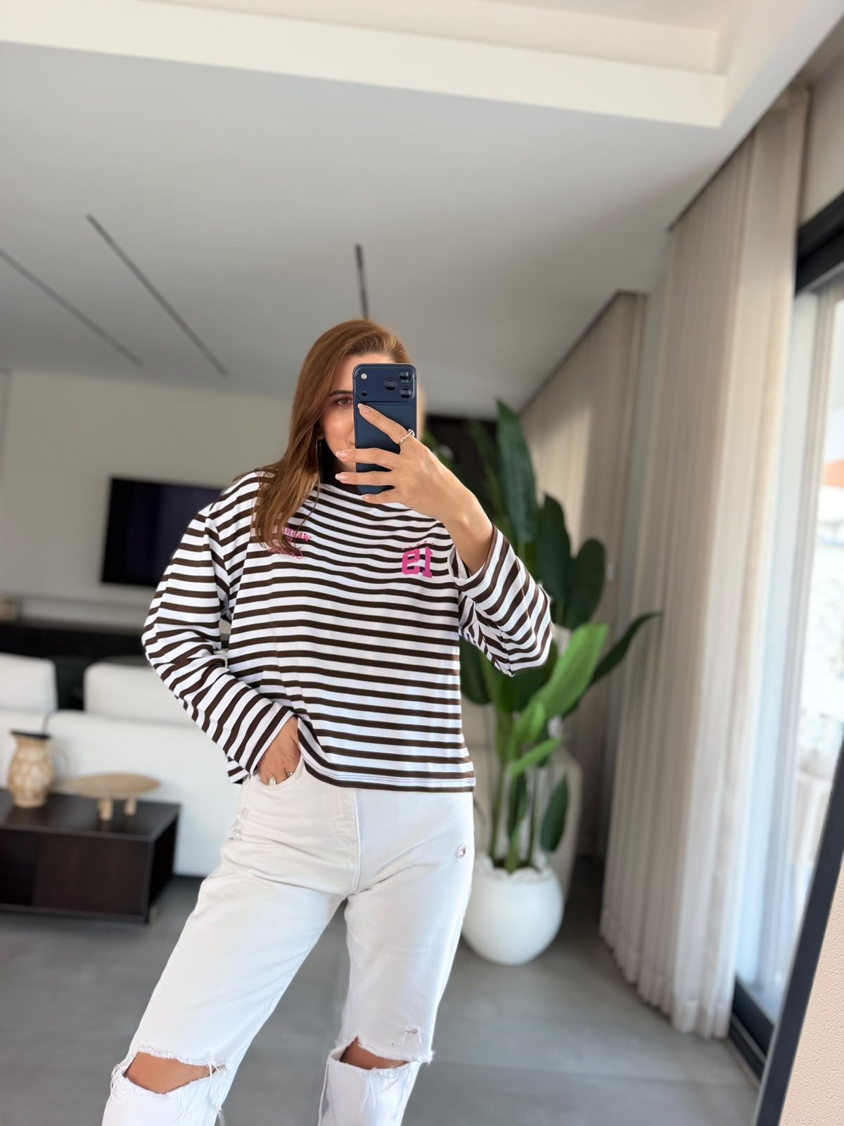 Acı Kahve Elena Çizgili Sweatshırt