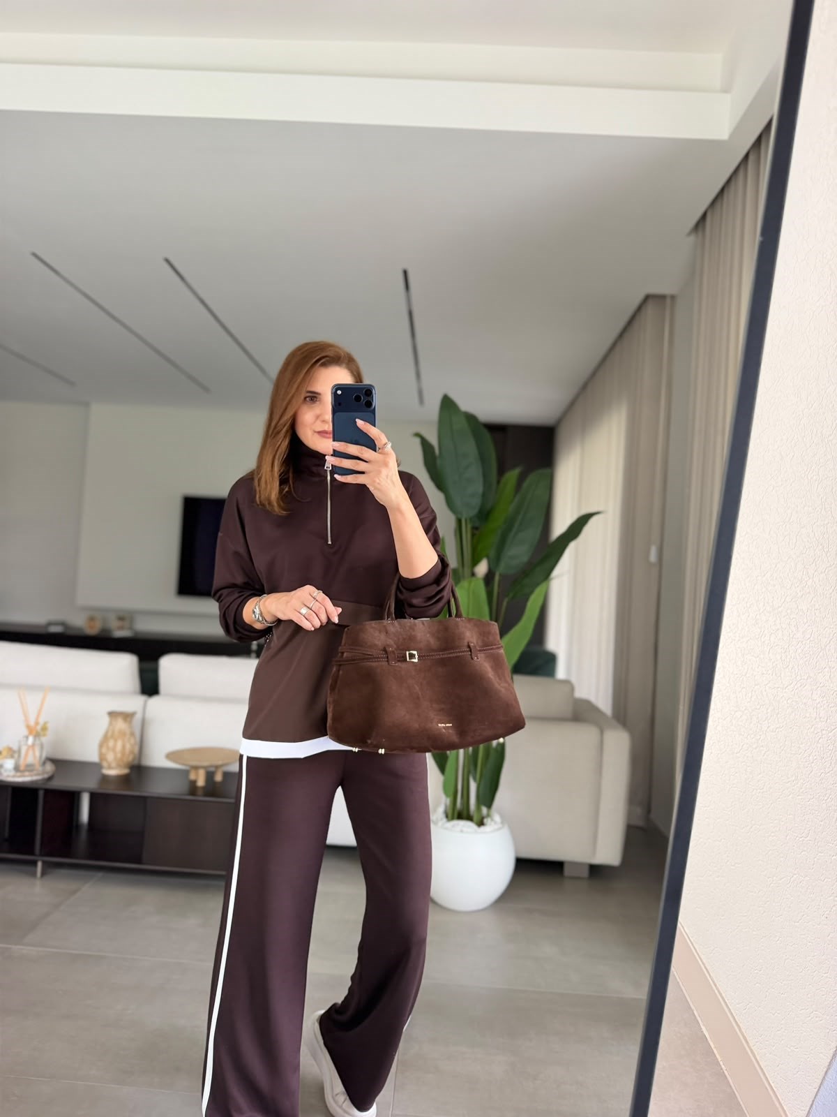 Acı Kahve File Garnili Fermuarlı Takım