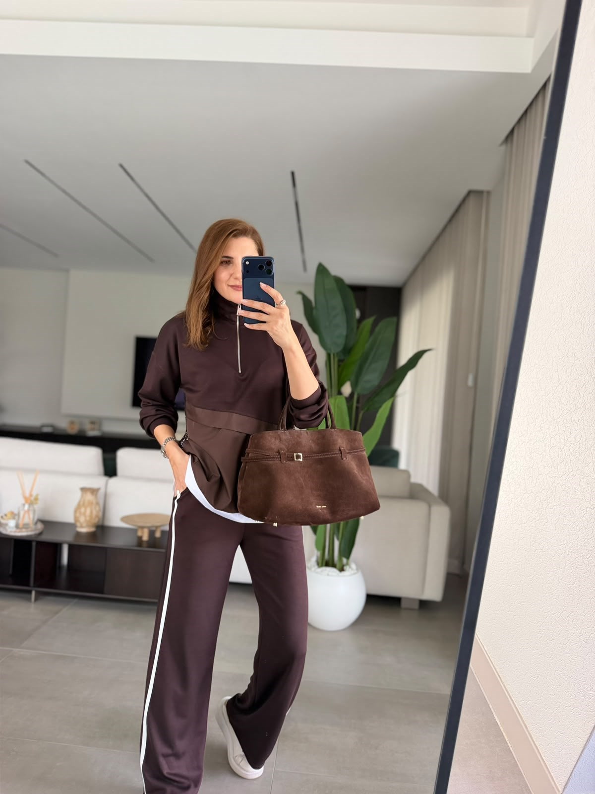 Acı Kahve File Garnili Fermuarlı Takım