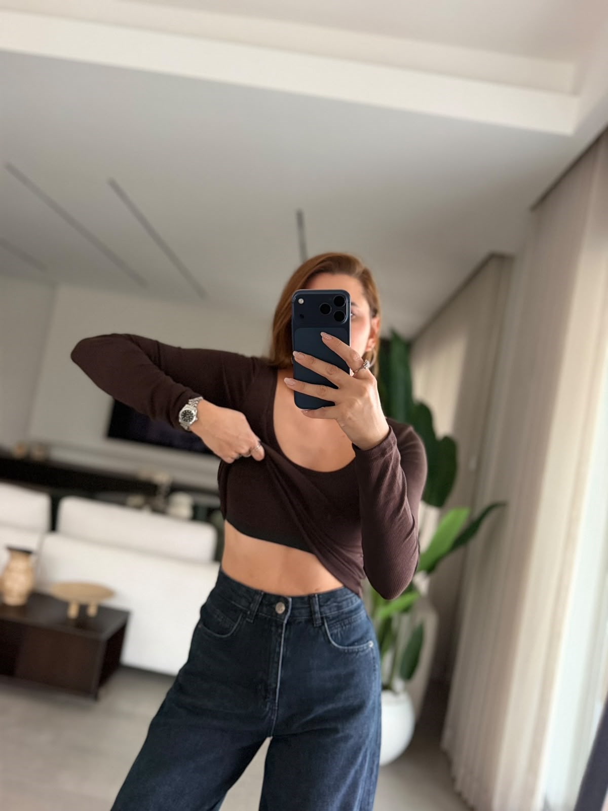 Acı Kahve Gloplu Bluz