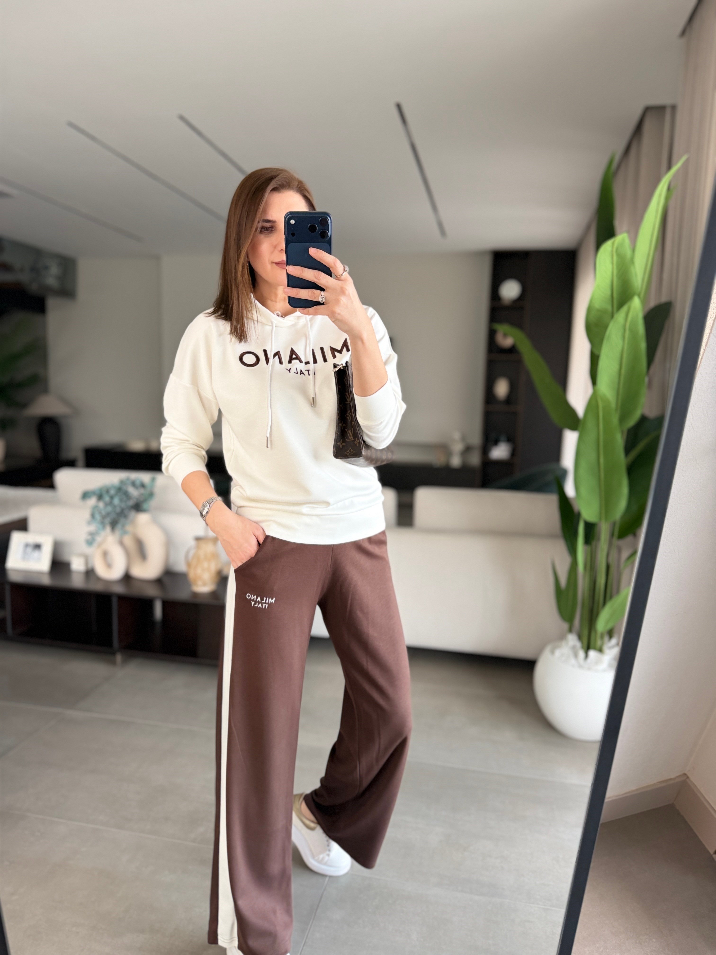 Acı Kahve Kapşonlu Milano Takım