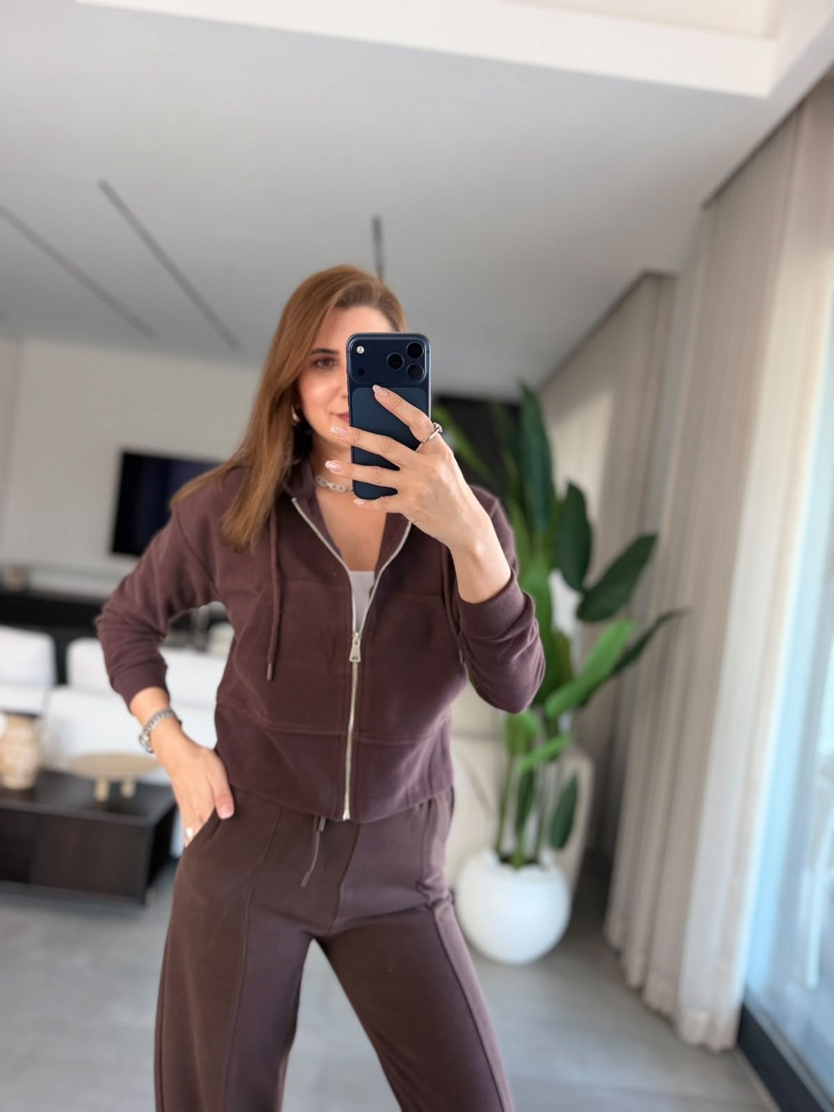 Acı Kahve Kapşonlu Selanik Kısa Ceket