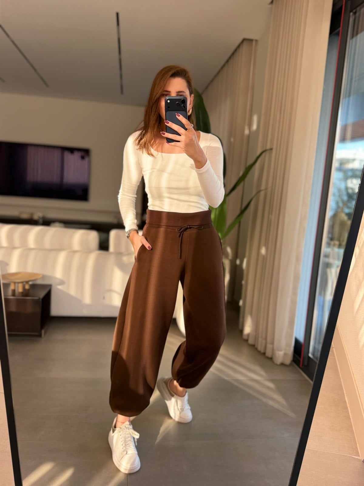 Acı Kahve Kaşkorse Kemerli Pantolon