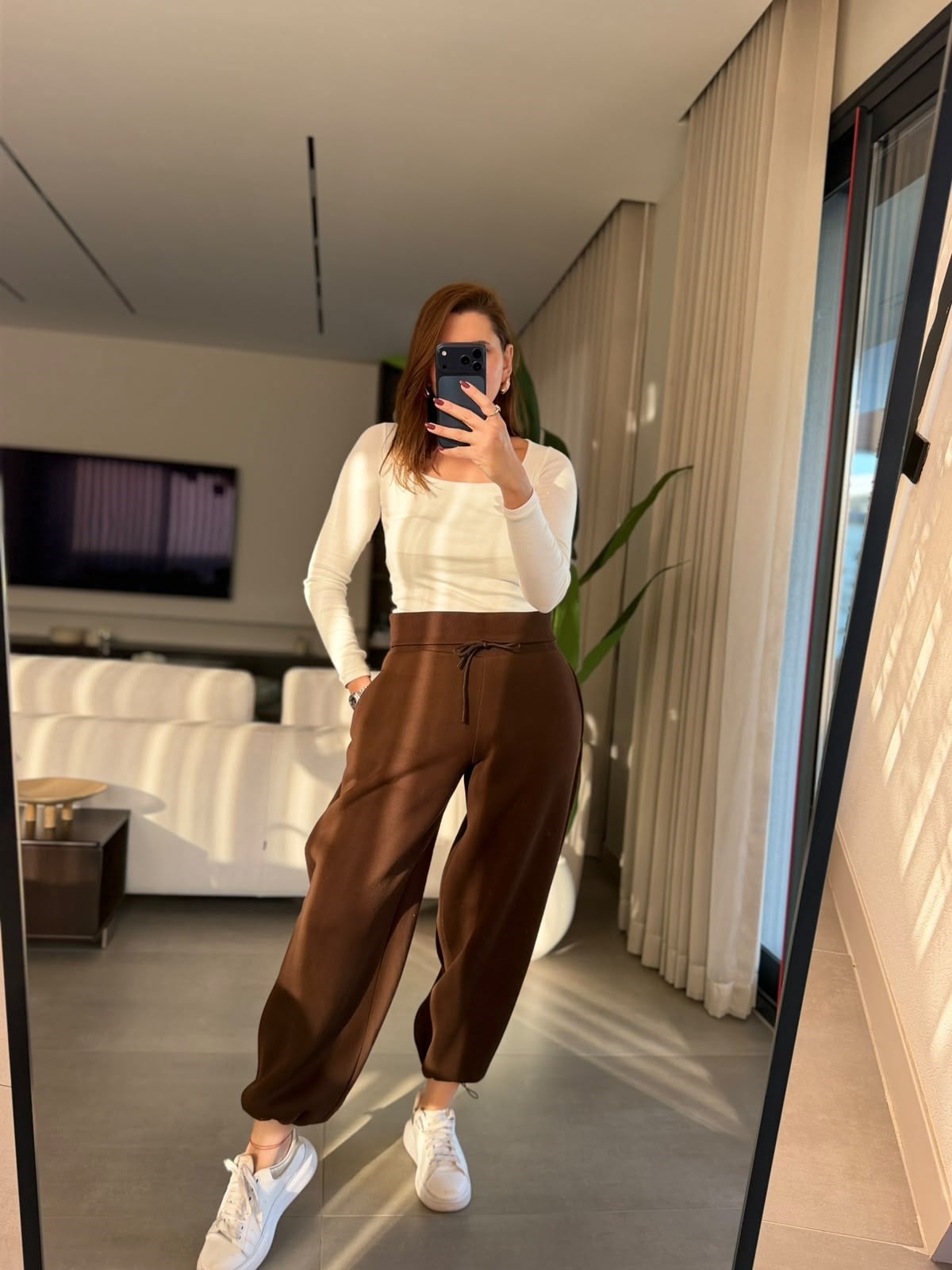 Acı Kahve Kaşkorse Kemerli Pantolon