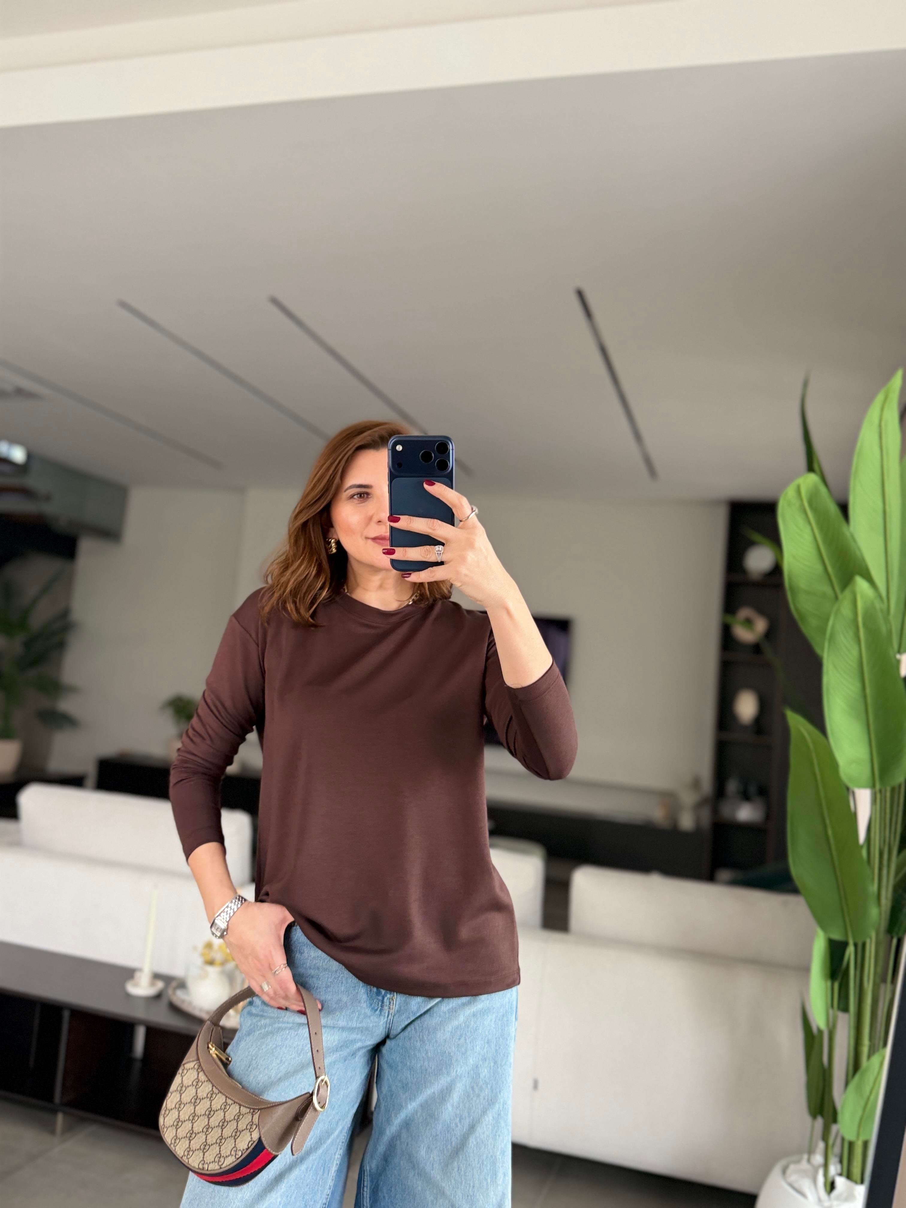 Acı Kahve Malta Bisiklet Yaka Basic Sweat