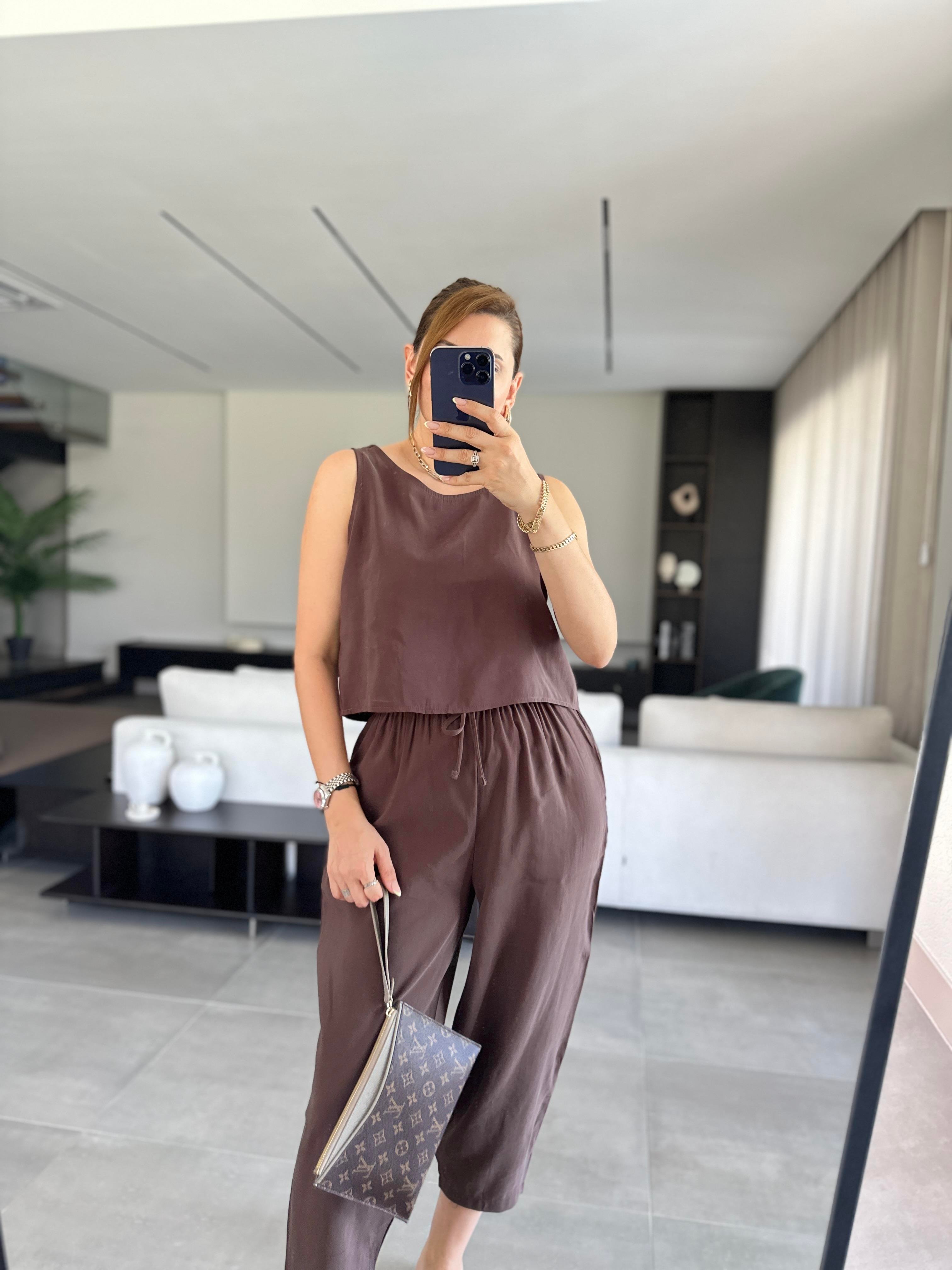 Acı Kahve Modal Kolsuz Takım