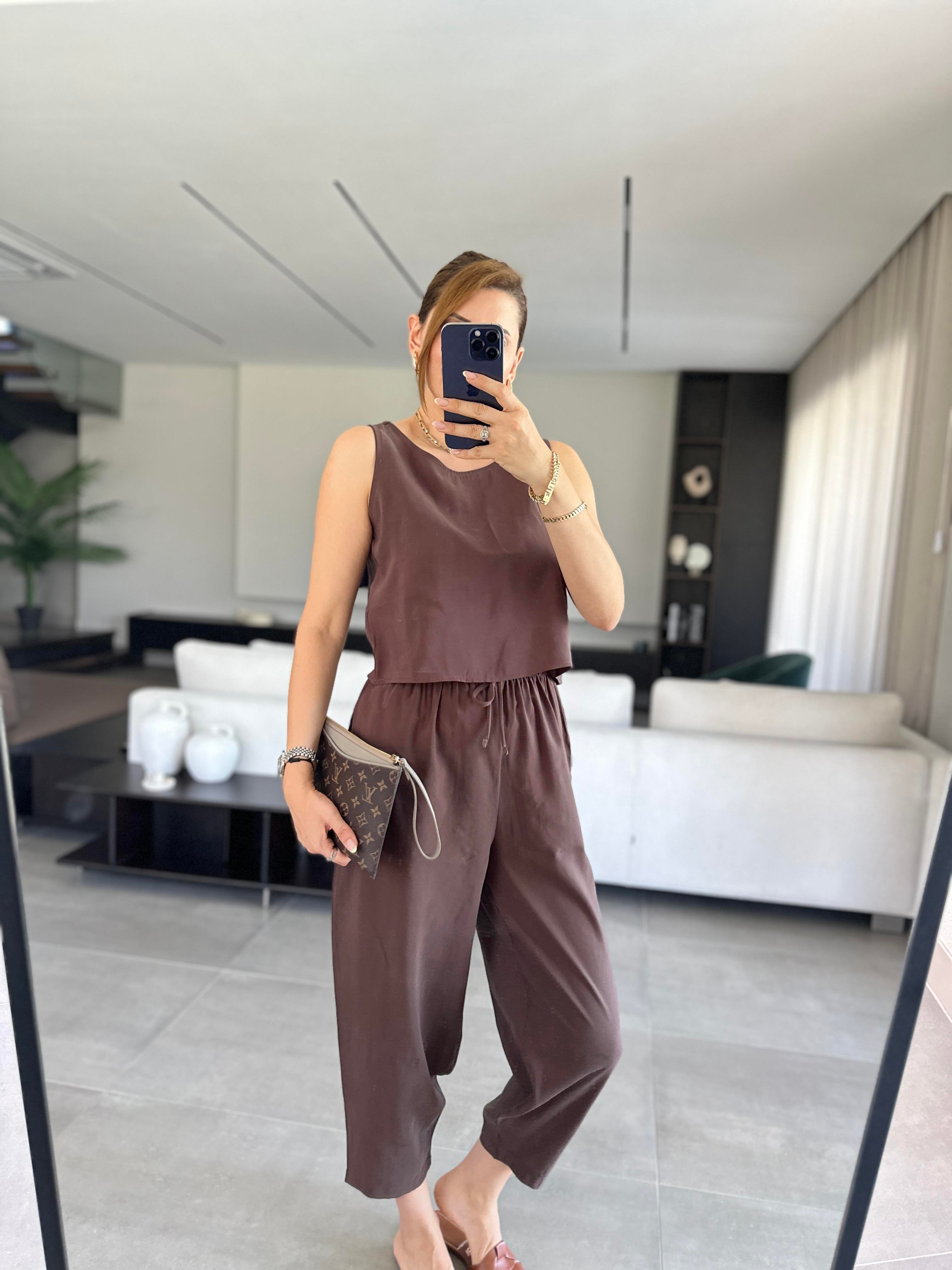 Acı Kahve Modal Kolsuz Takım